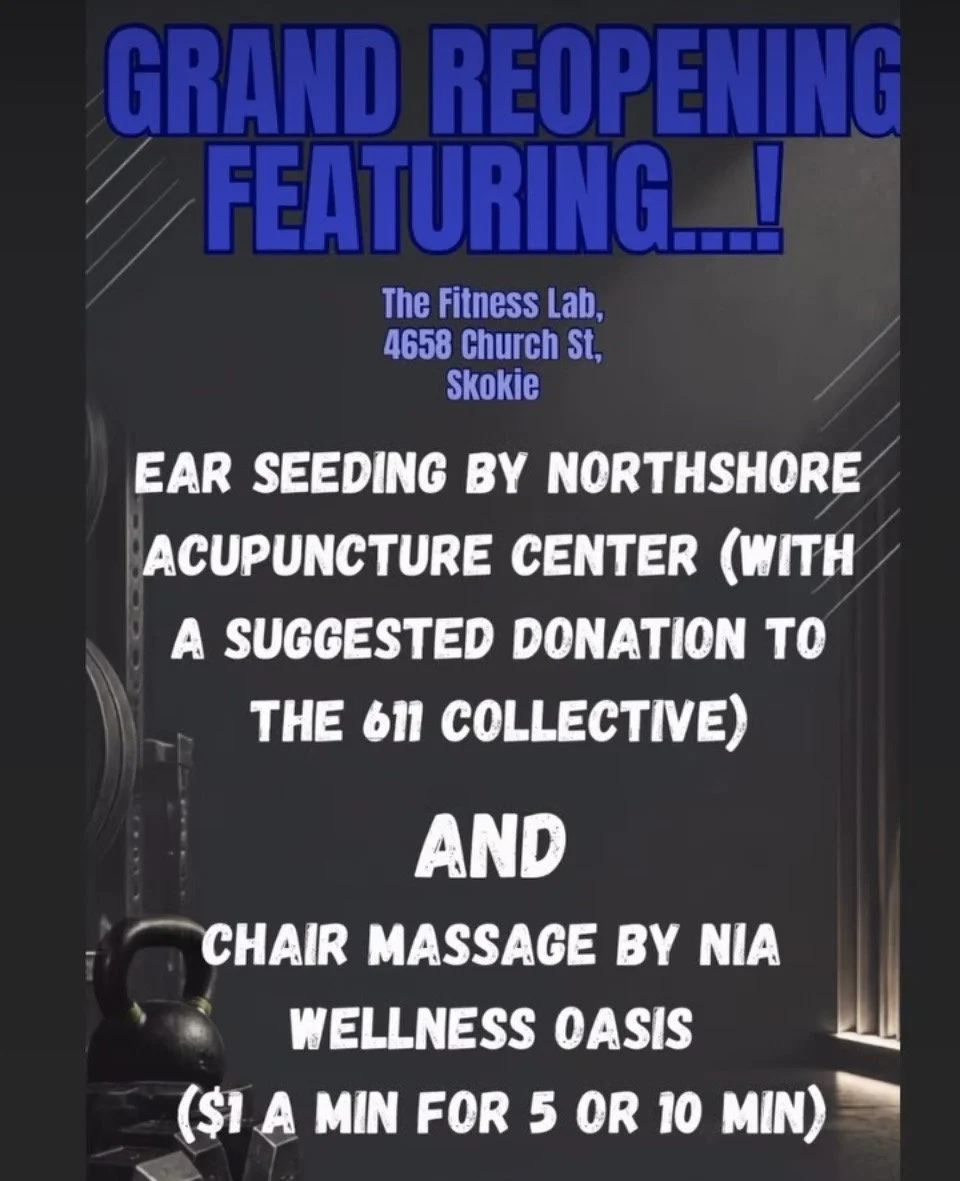 Ear Seeding by Northshore Acupuncture Center and Chair Massage by NIA Wellness Oasis
