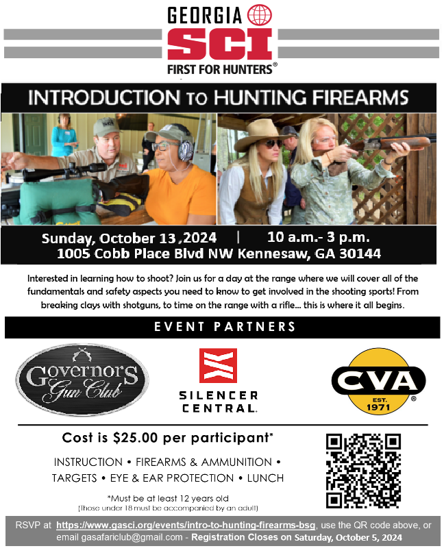 Introduction to Hunting Firearms Governors Gun Club in Kennesaw, GA