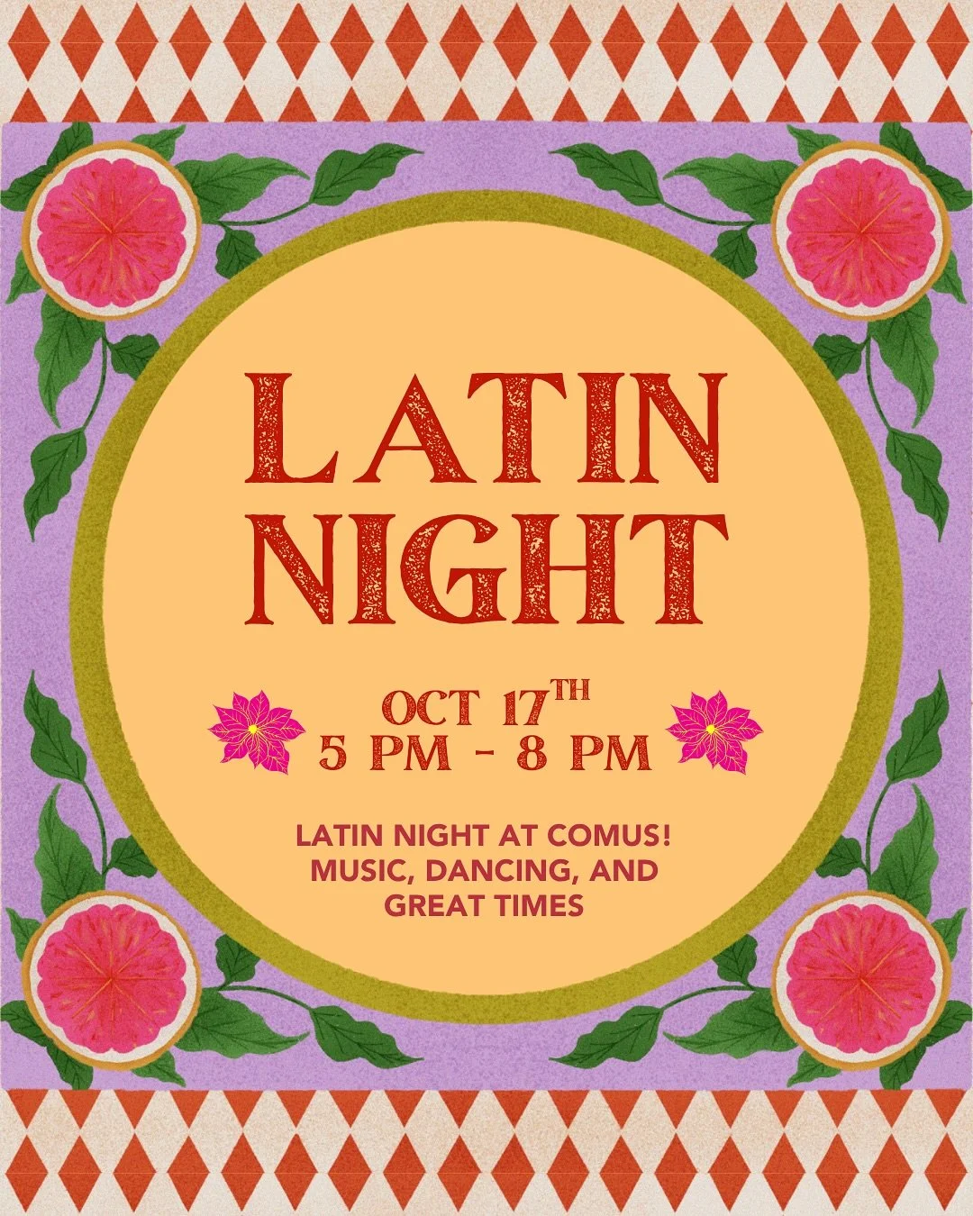 🎃OCTOBER EVENTS🎃

Latin Night &ndash; Friday, Oct. 17 | 5&ndash;8PM
Dance the night away to Latin beats with a live DJ and delicious food &amp; drinks in the Beer Garden.

Bounty of Autumn Wine Dinner &ndash; Wednesday, Oct. 30 | 6PM
Enjoy a five-c