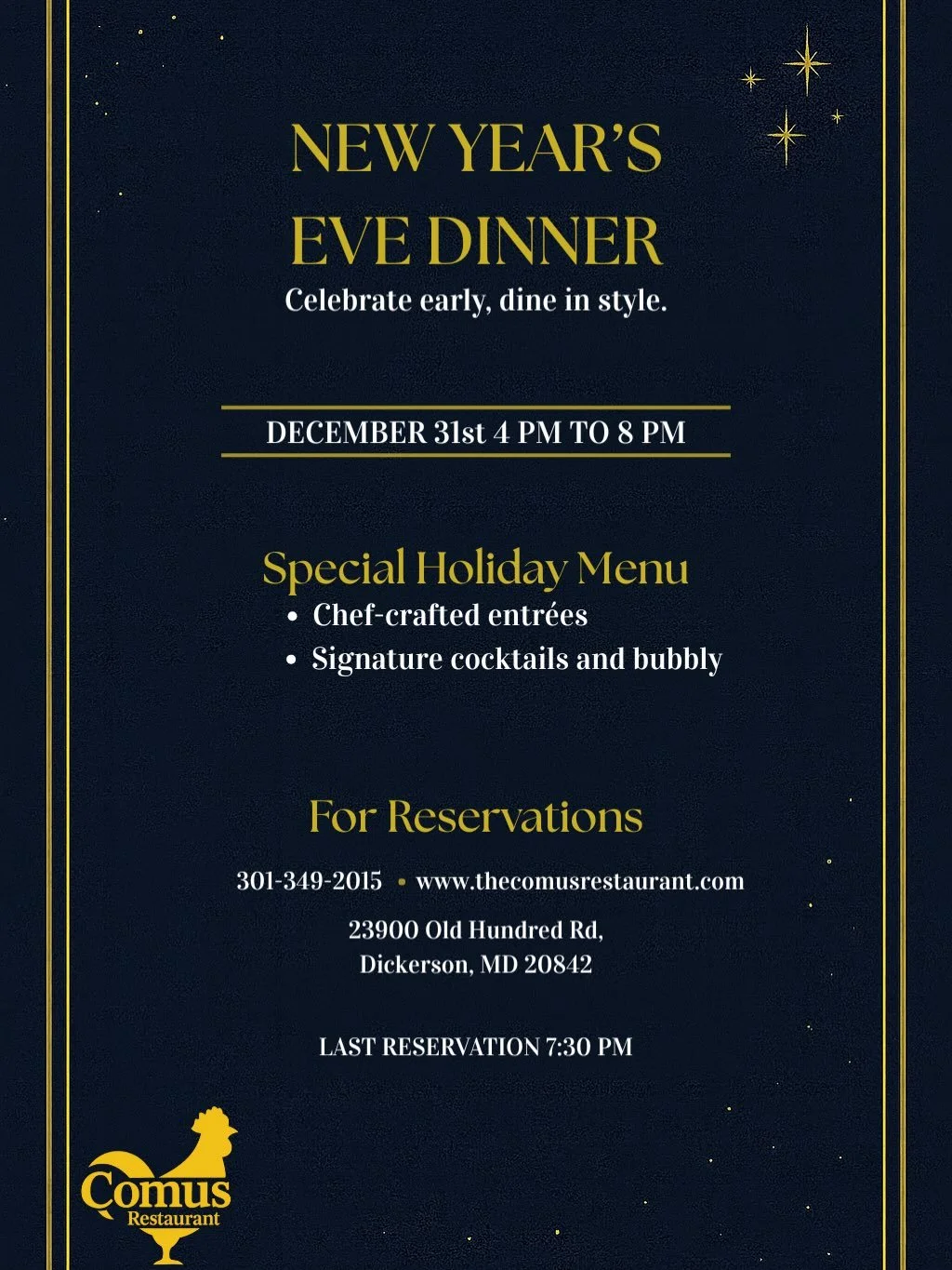 As 2025 comes to a close, we want to thank every guest who chose to dine with us this year.
You filled our tables with laughter, conversation, and unforgettable moments. We invite you to celebrate once more this New Year&rsquo;s Eve before bidding go