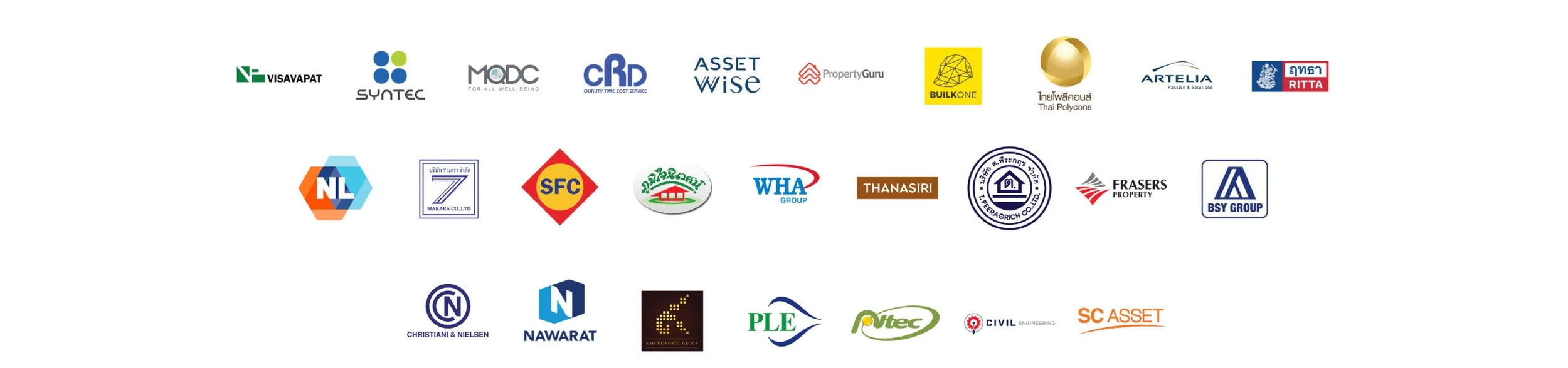 A collection of various company logos arranged in rows.