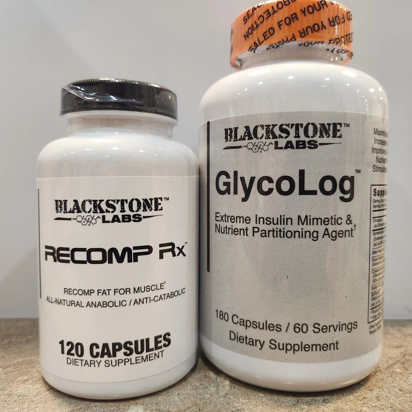 Our Tuesday Top Picks!

This great duo brought to you by @blackstone_labs
Glycolog, top tier glucose disposing agent, great for those heavy foods, cheat meals, and anytime you need a little boost in breakdowns.
Recomp Rx, helps you with reverse dieti