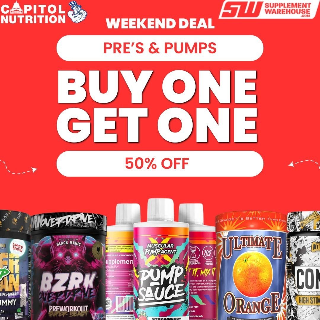 🔥 BOGO 50% OFF Pre's, Pumps &amp; Pump Caps 🔥⁠
⁠
📍 Supplement Warehouse Stores⁠
📍 Capitol Nutrition Stores⁠
⁠
#orlandpark #tinleypark #romeoville #mokena #naperville #bolingbrook #chicago #chicagoland #chicagoburbs #chicagosuburbs #dupagecounty #