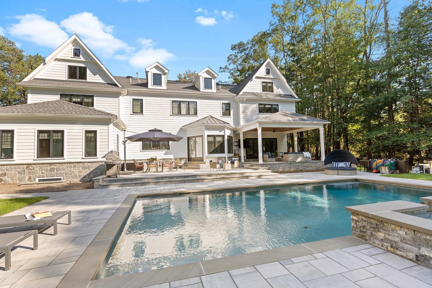 Awoke to flurries this morning!!! Can we fast forward to warmer weather?! 

Day dreaming of this backyard oasis capitalizing on all outdoor entertainment. 

We love that this client trusted us to blend their home with indoor outdoor living. 

Besides