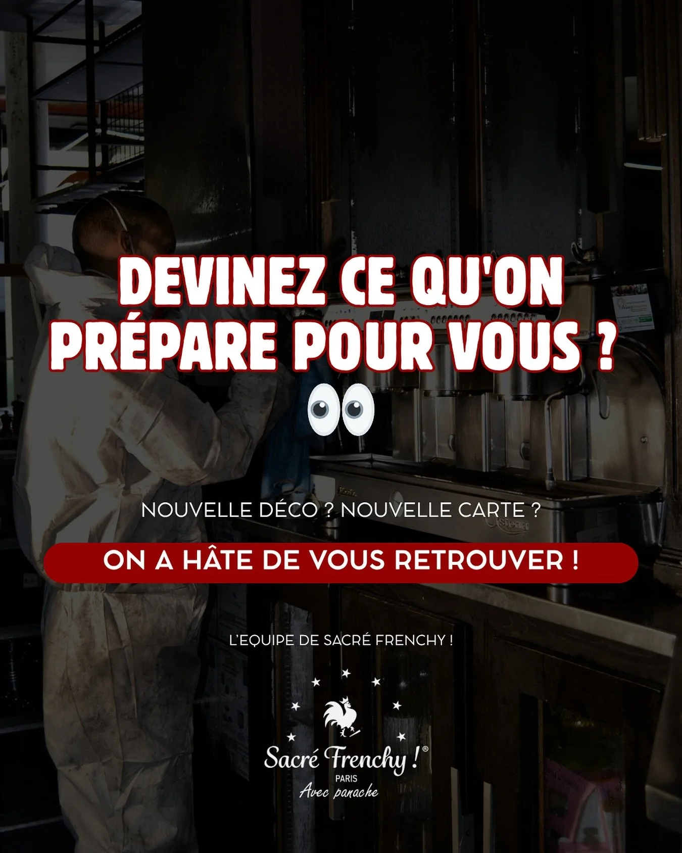 🔨👀 Devinez ce qu&rsquo;on pr&eacute;pare pour vous ?
Un petit vent de nouveaut&eacute; souffle chez Sacr&eacute; Frenchy&hellip; 🌪️
Nouvelle d&eacute;co ? Nouvelle carte ? Ou peut-&ecirc;tre les deux ? 😏

✨ Ce qu&rsquo;on peut vous dire, c&rsquo;