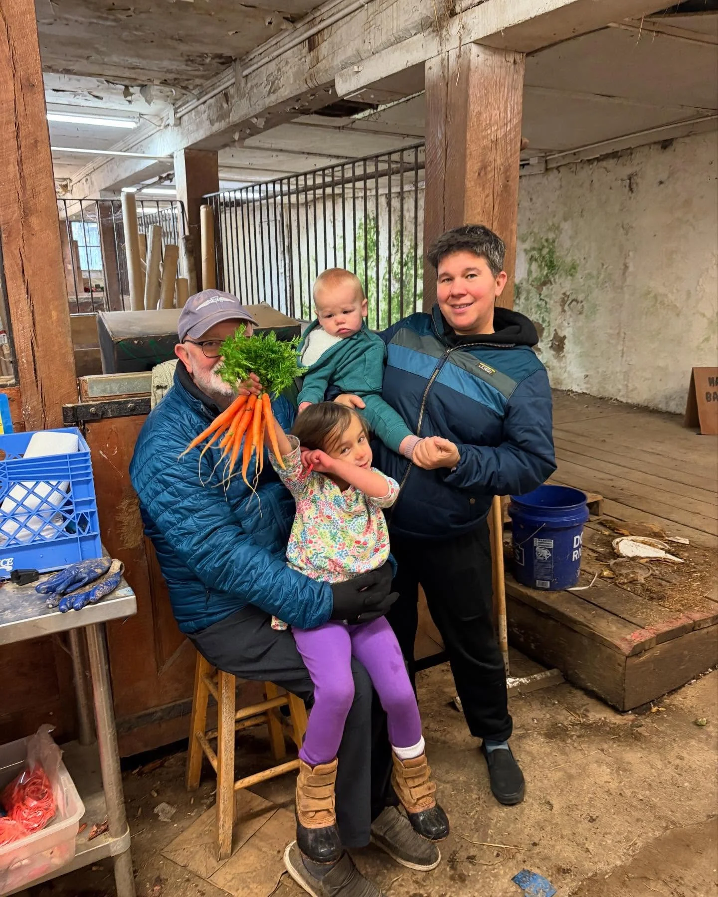 It&rsquo;s a family affair prepping in the barn for our Thanksgiving market @ksqfarmersmarket tomorrow Monday 11/23 from 3-5:30.