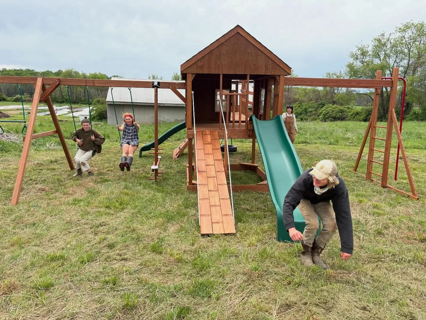 Come visit us at the farm, tomorrow Sunday 5/24 from 10-6 for the opening day at our farm stand! Play on our new play set (pictured above), grab produce for your week and help us sell some over stock we have from a rainy farmers market day! Our farm 