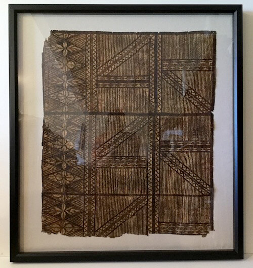 After treatment - the Siapo was re-housed to prevent further embrittlement and damage. The owner was gifting this to family members, so the addition of some conservation framing meant the new owner could safely handle it and preserve its condition.