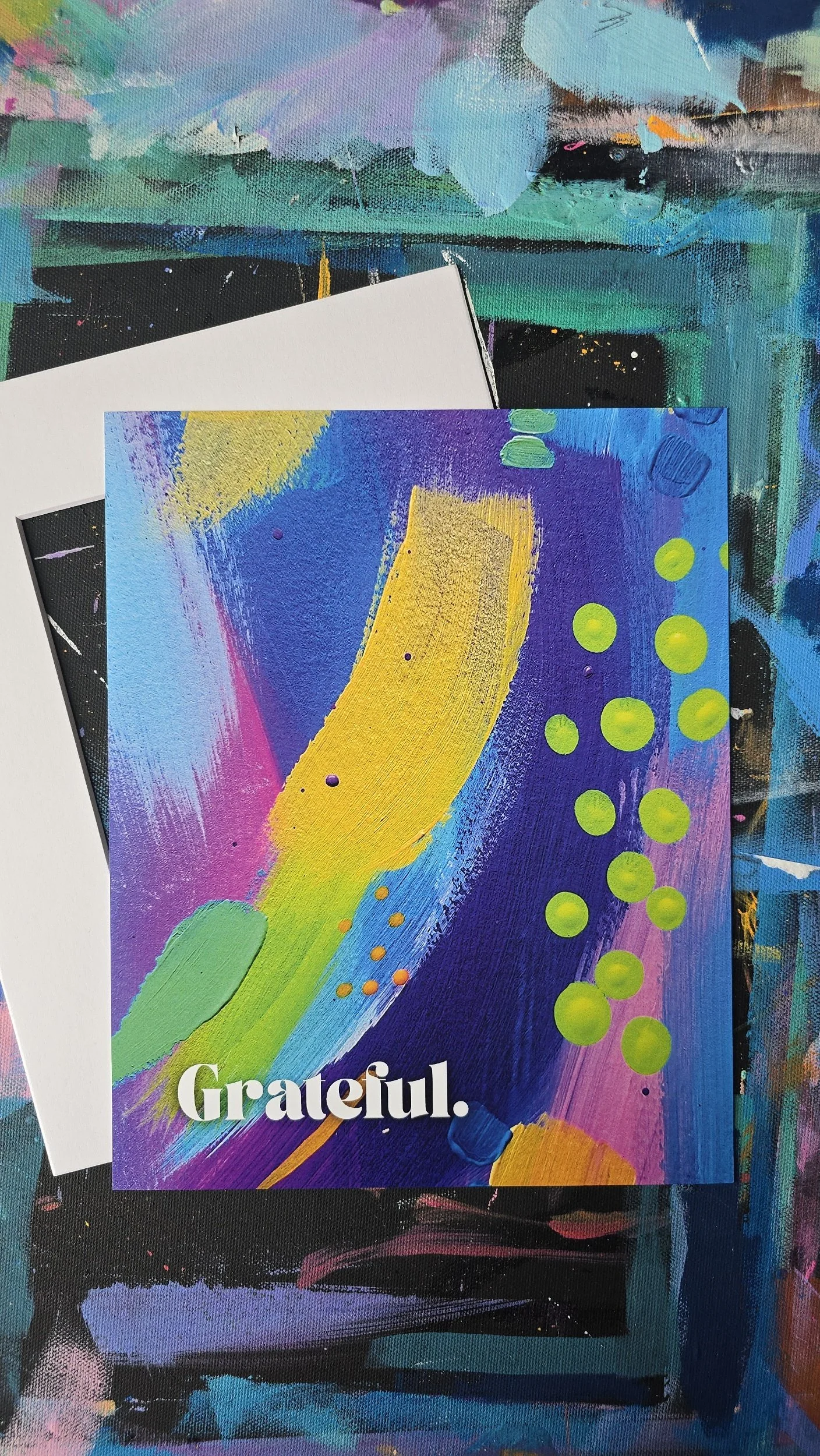 Grateful Inspirational Abstract Art Print by DeKelis Art Studio