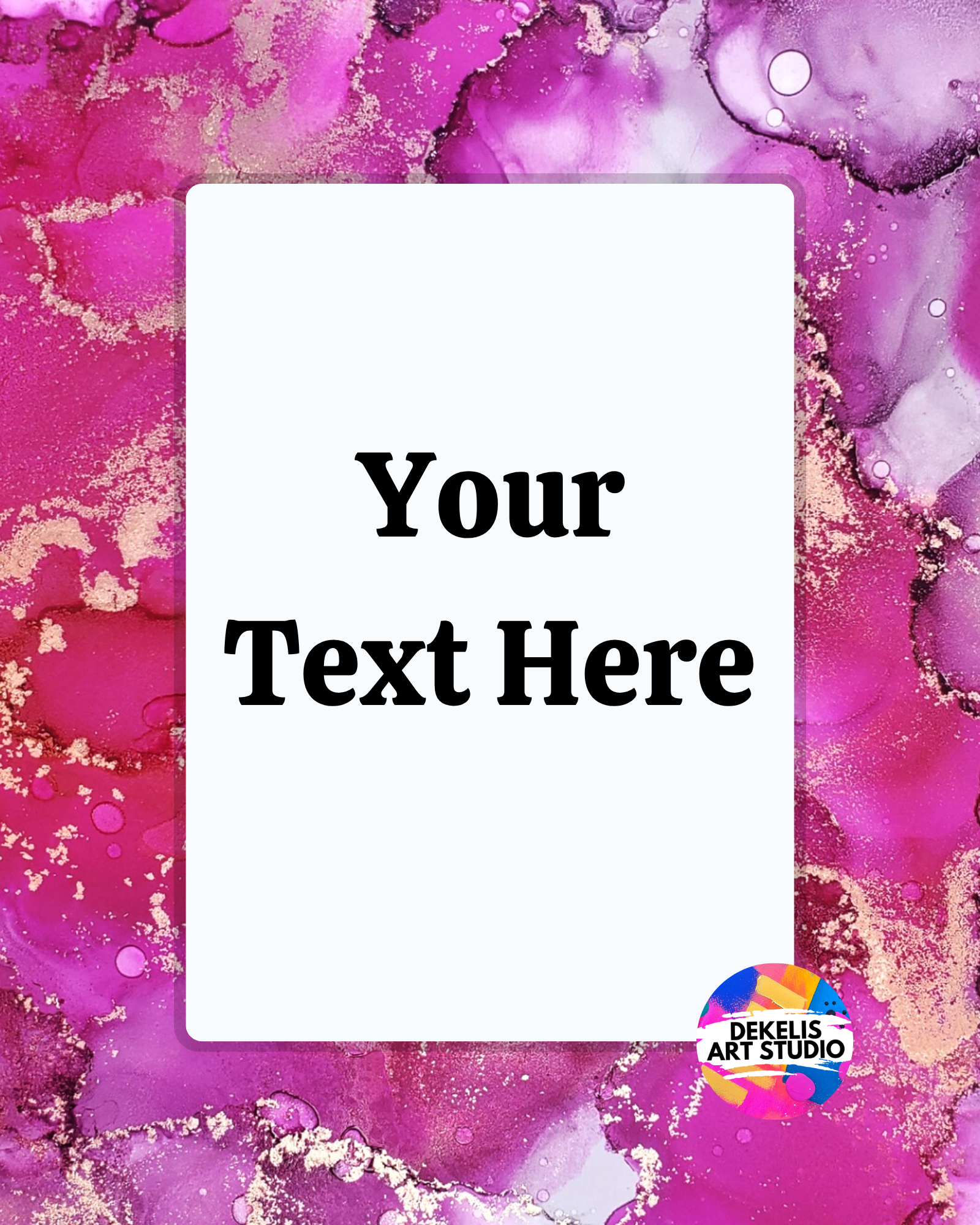 Personalized Quote & Scripture Art Print - Pink Alcohol Ink Border - Custom Typography Decor DeKelis Art Studio