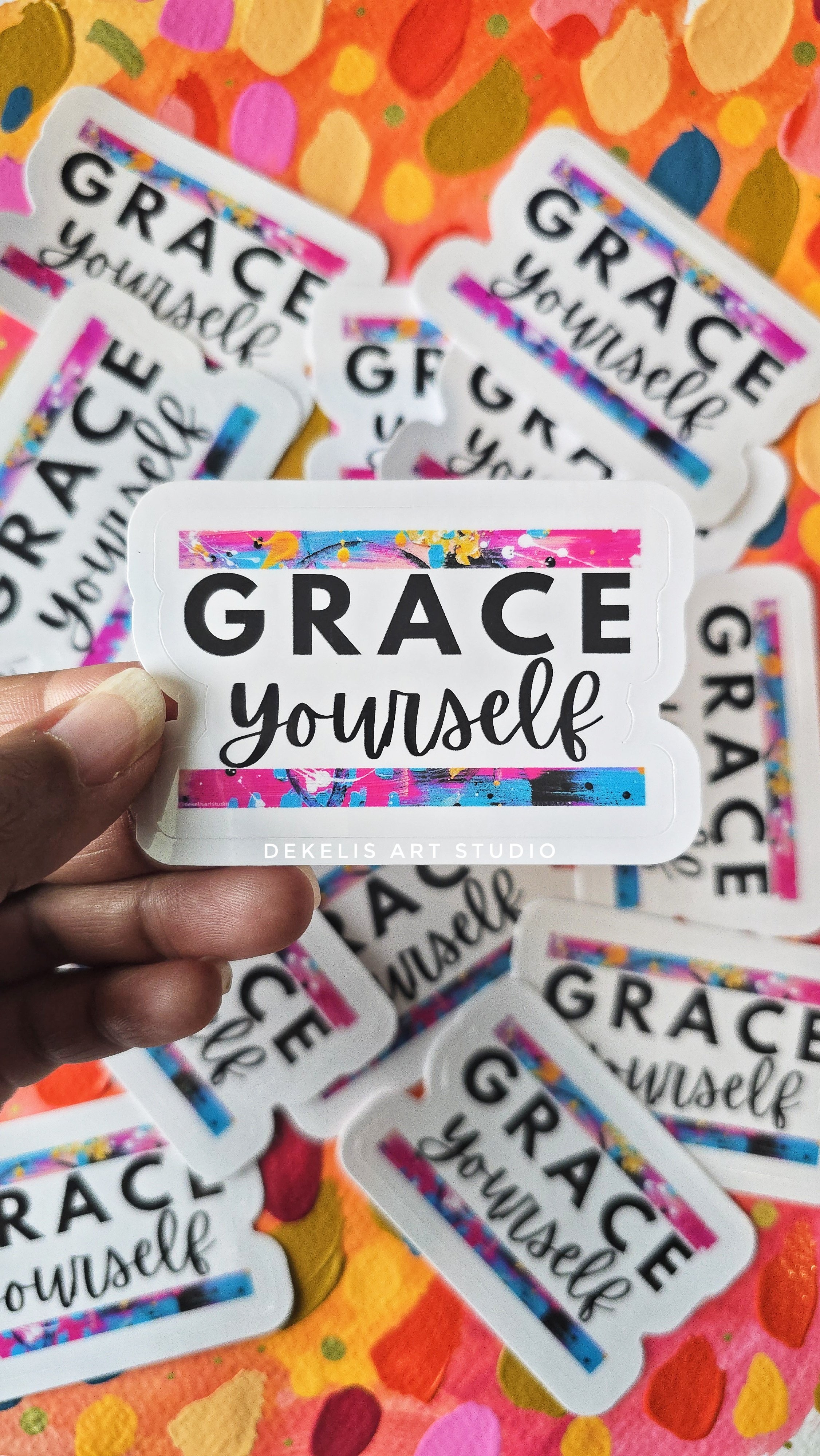 Grace Yourself Laminated Vinyl Sticker