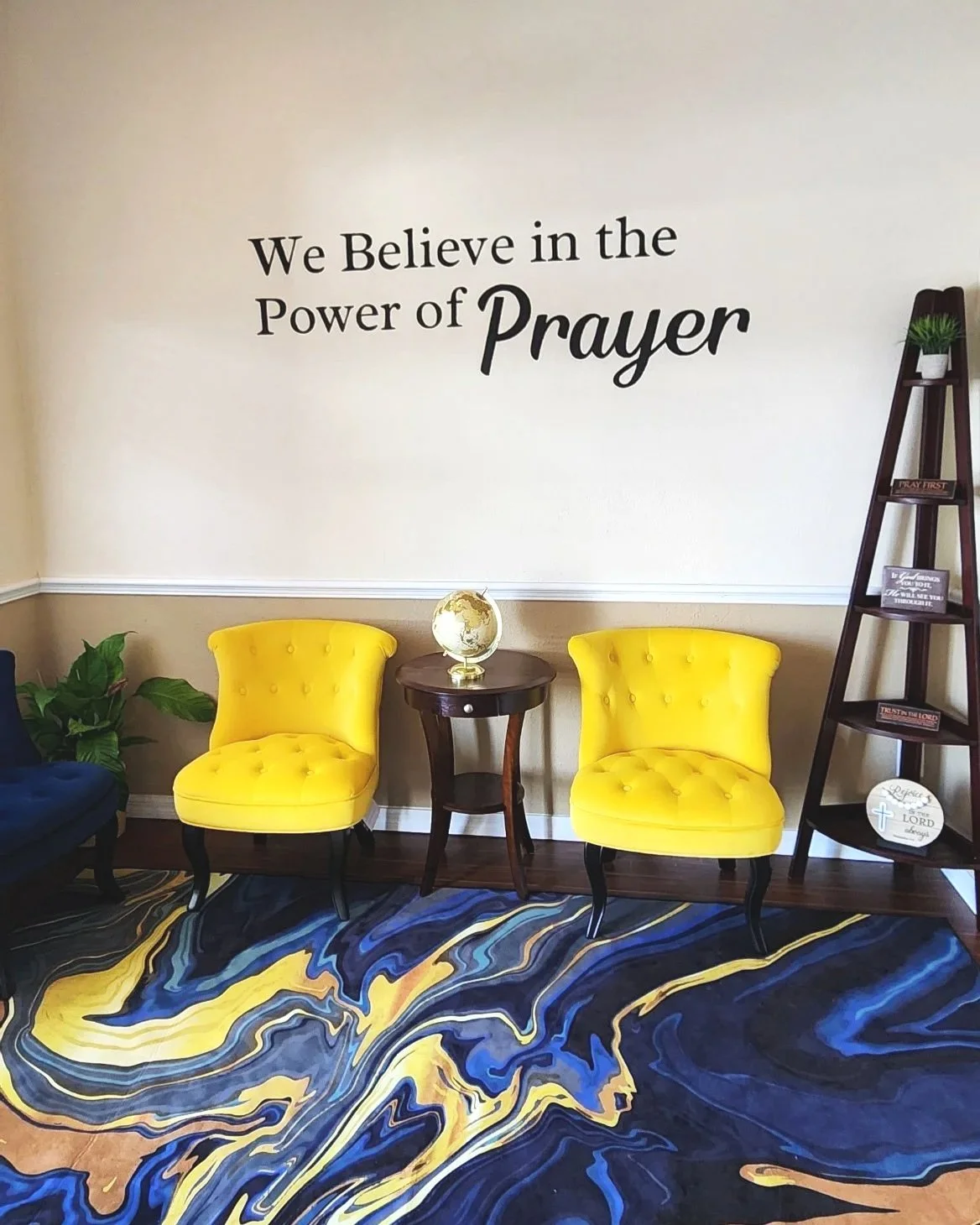 We Believe in the Power of Prayer Wall Mural Hand Painted by DeKelis Art Studio
