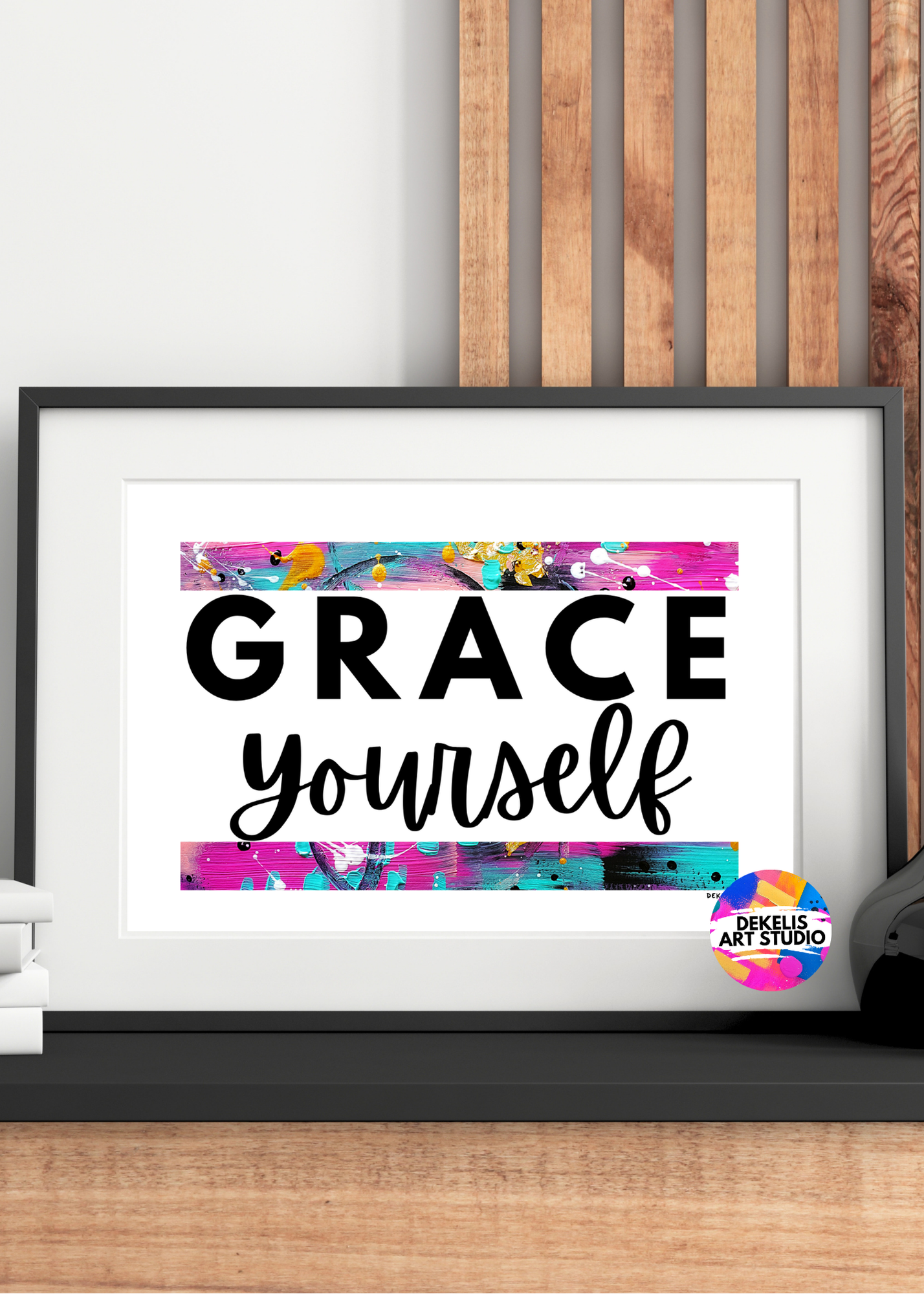 Grace Yourself Border Print Framed DeKelis Art Studio.png