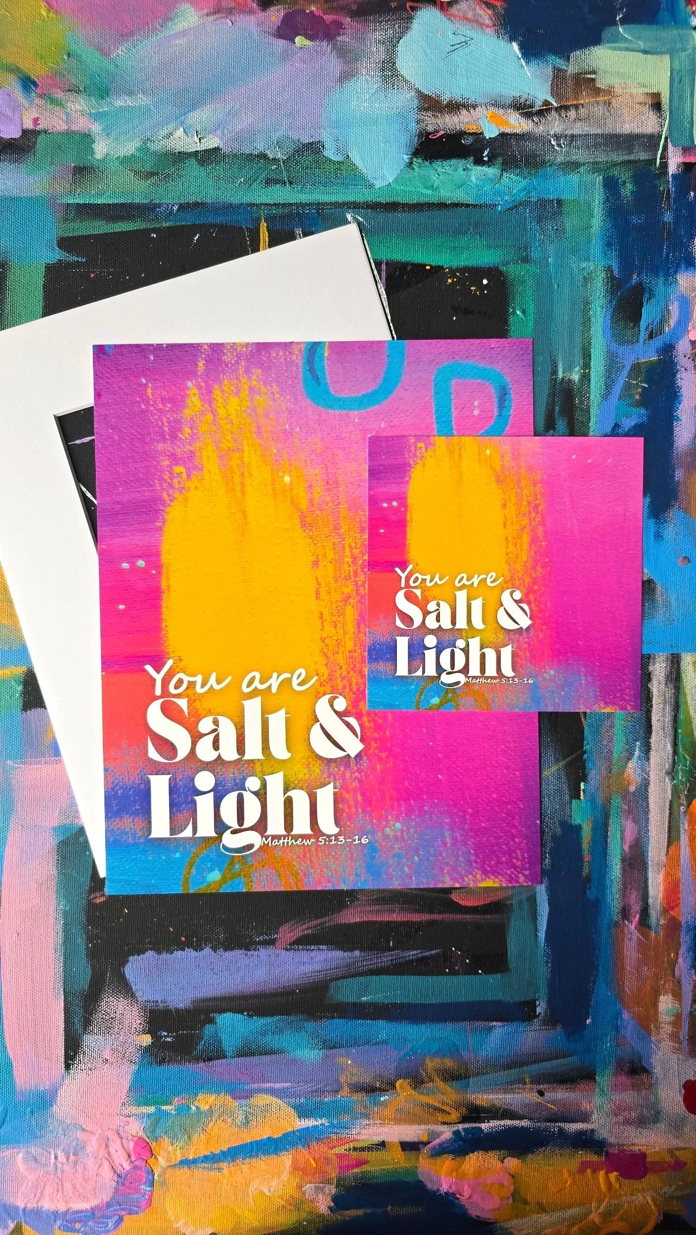 Salt and Light Matthew 5:13-16 Inspirational Abstract Art Print DeKelis Art Studio