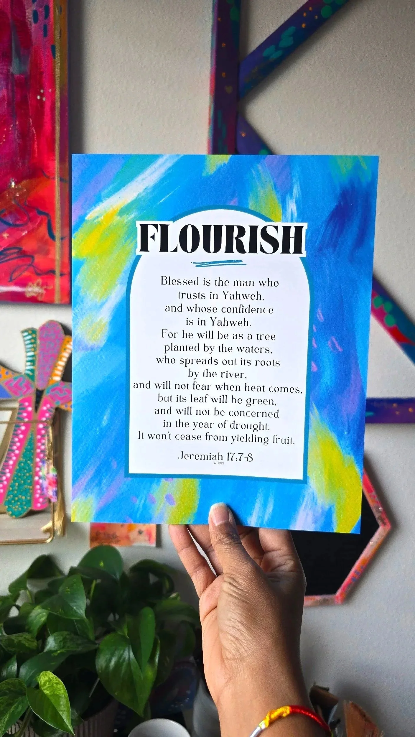 Flourish - Jeremiah 17:7-8 Inspirational Abstract Art Print
