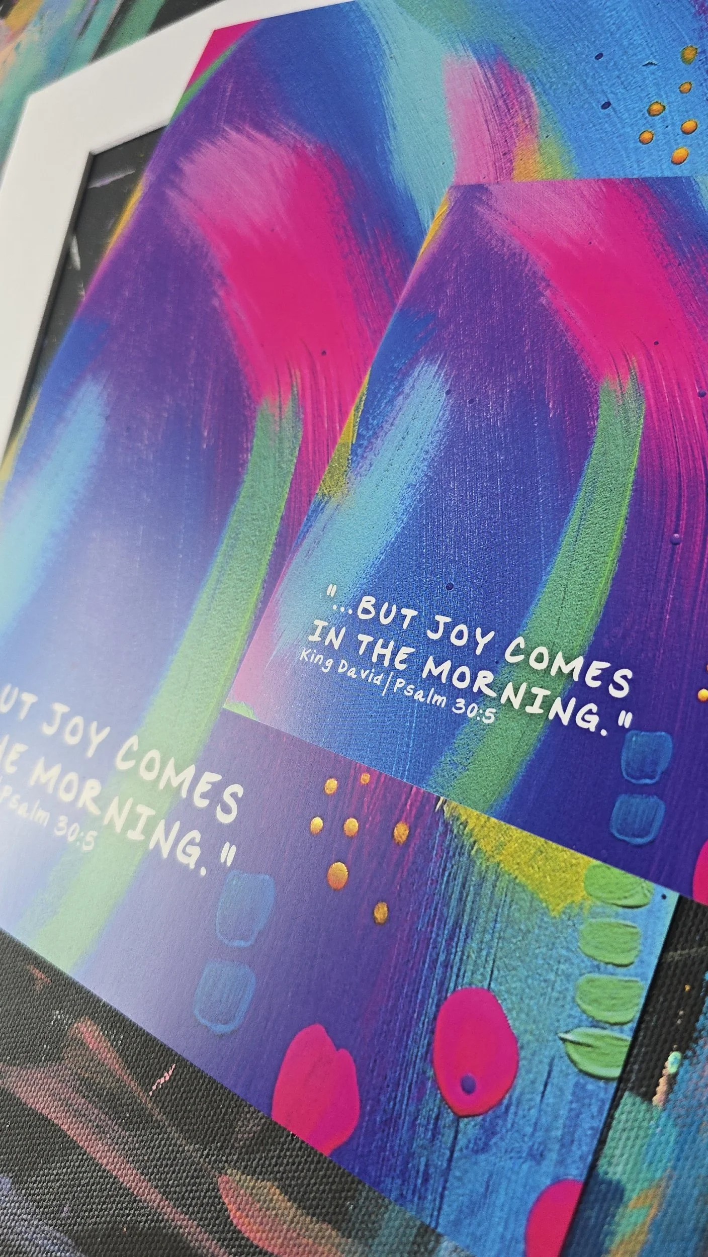 Morning Joy Psalm 30:5 Abstract Art Print by DeKelis Art Studio