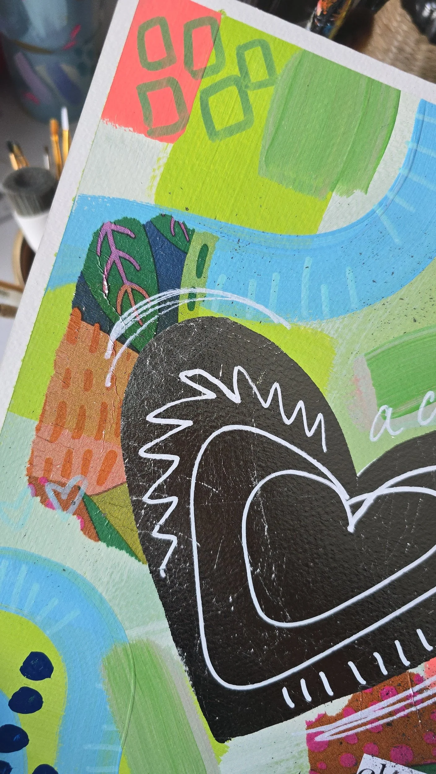 A Changed Heart Mixed Media Abstract Painting DeKelis Art Studio