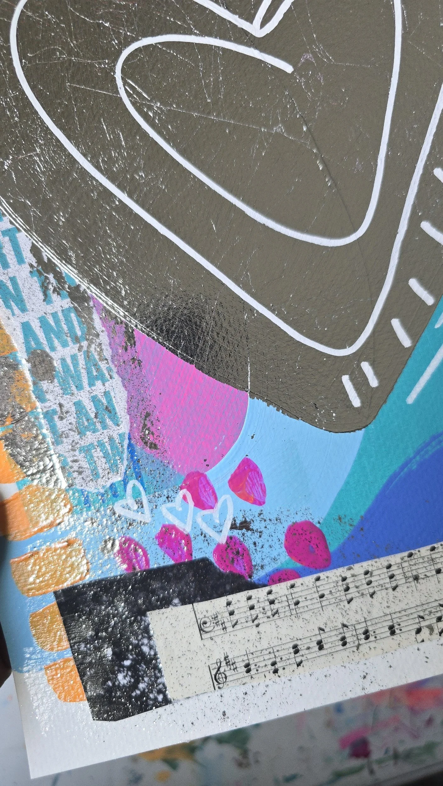 A Surrendered Heart Mixed Media Abstract Painting DeKelis Art Studio