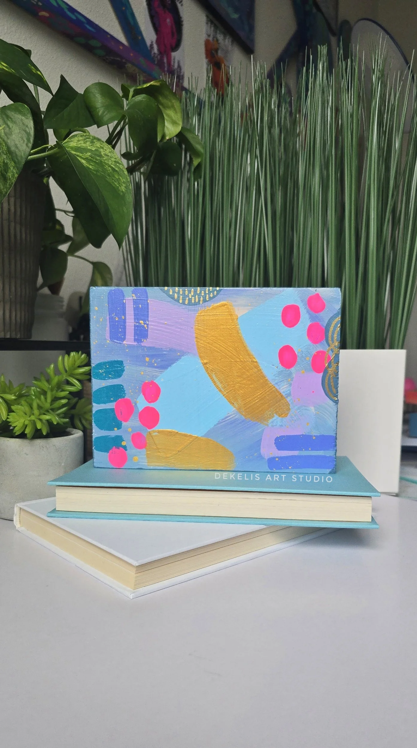 Joyful No. 3 - Upcycled Hand-Painted Wood Block