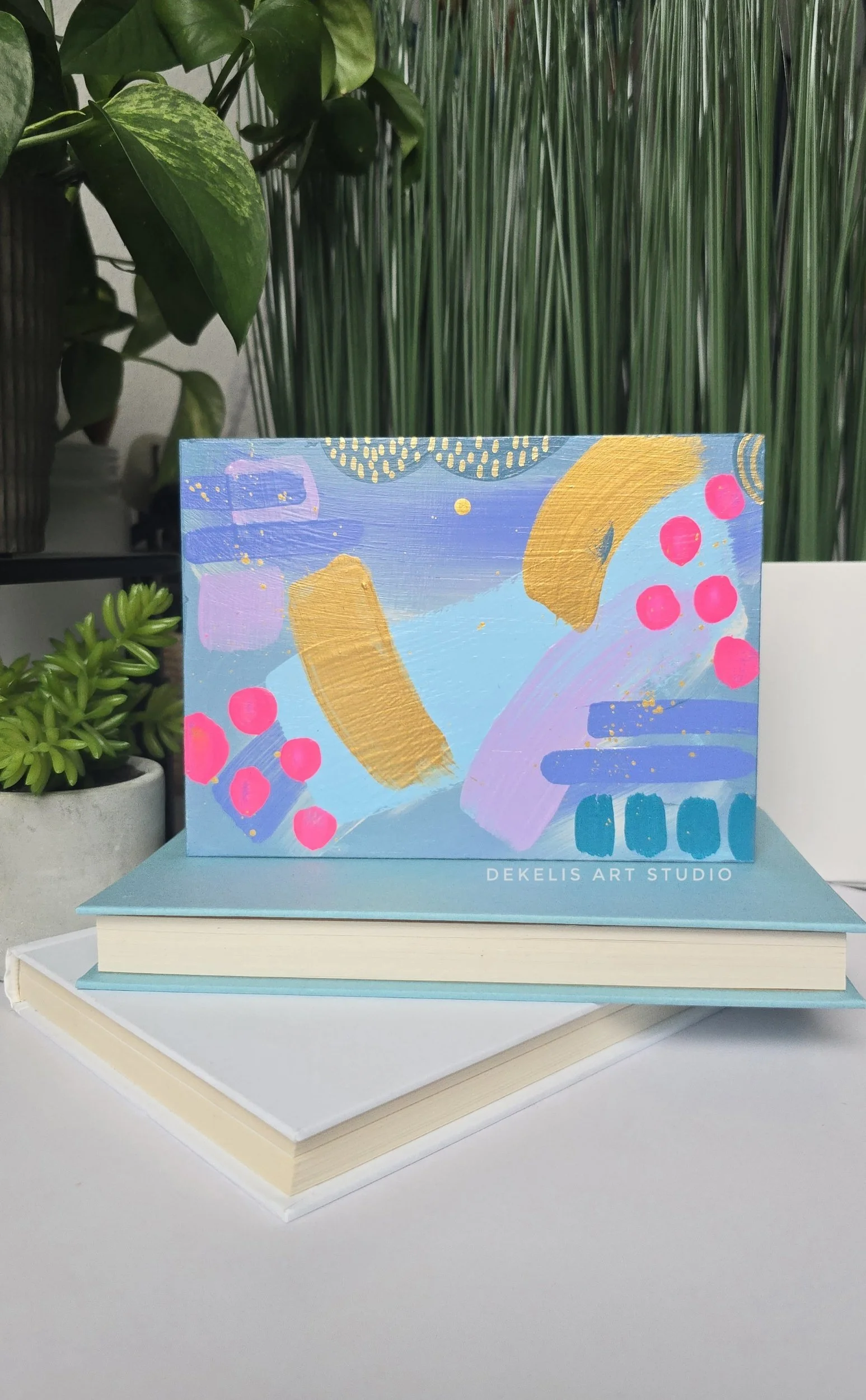 Joyful No. 1 - Upcycled Hand-Painted Wood Block