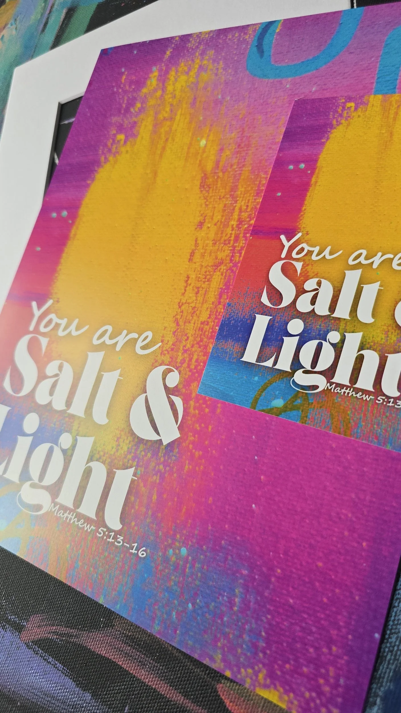 Salt and Light Matthew 5:13-16 Inspirational Abstract Art Print DeKelis Art Studio