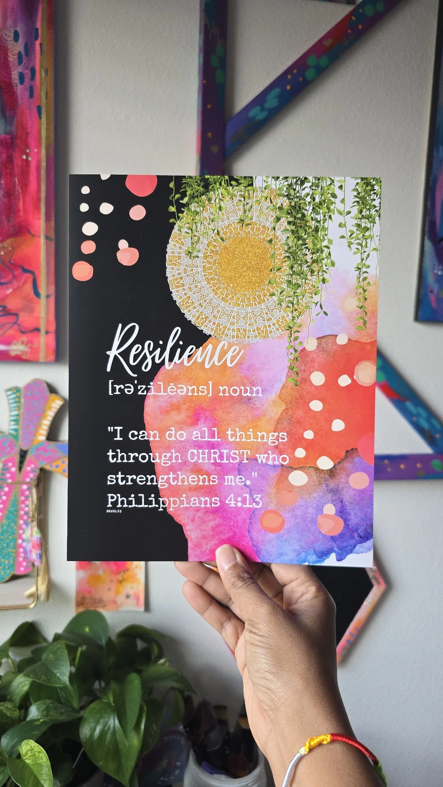 Resilience - Philippians 4:13 Inspirational Abstract Art Print