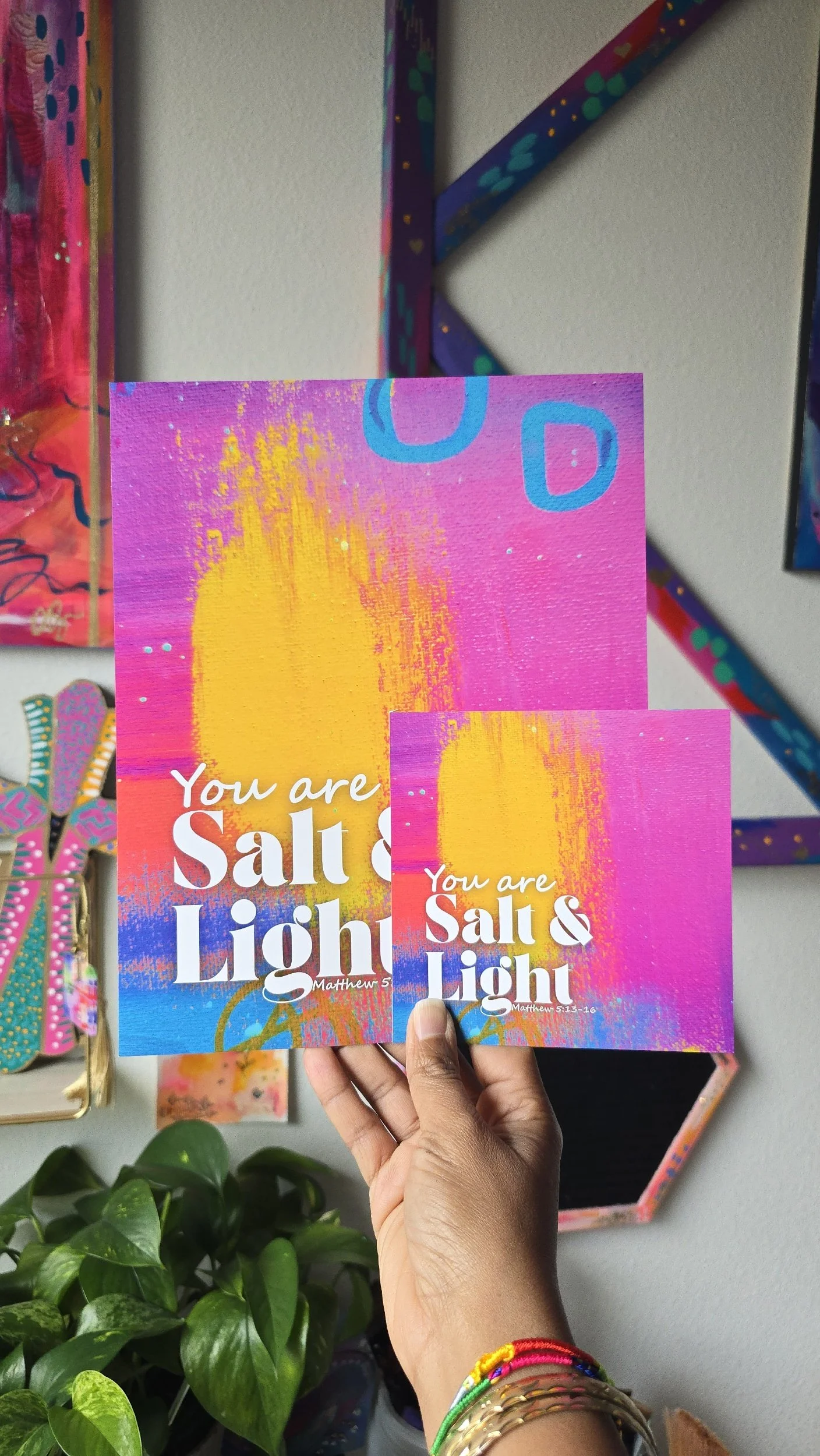 Salt and Light Matthew 5:13-16 Inspirational Abstract Art Print DeKelis Art Studio