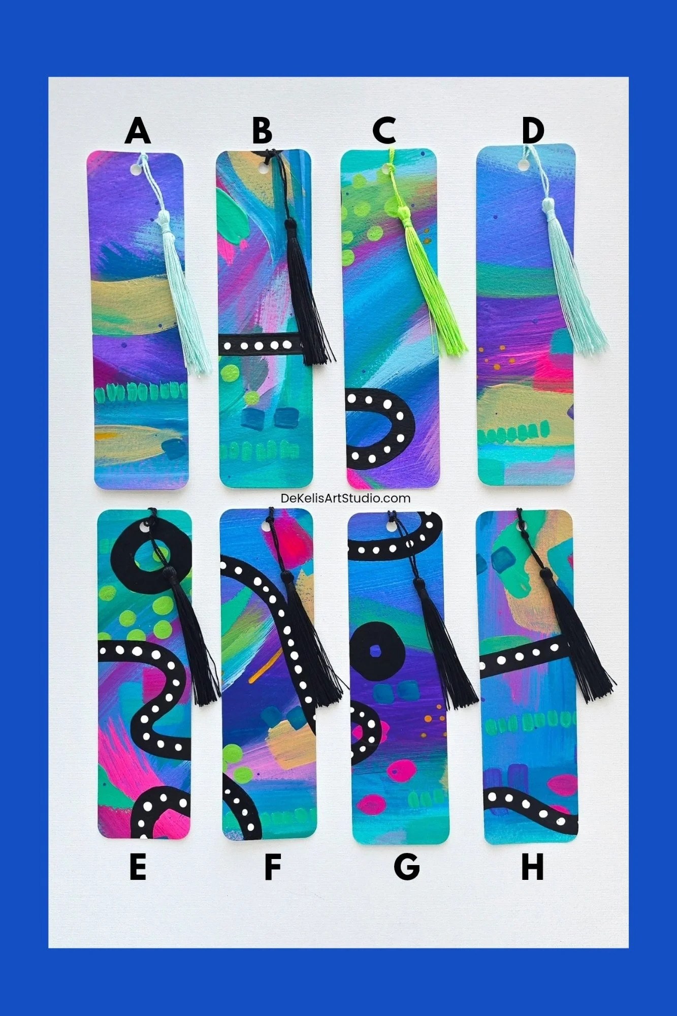 Blue Abstract Painted Bookmarks DeKelis Art Studio.jpg