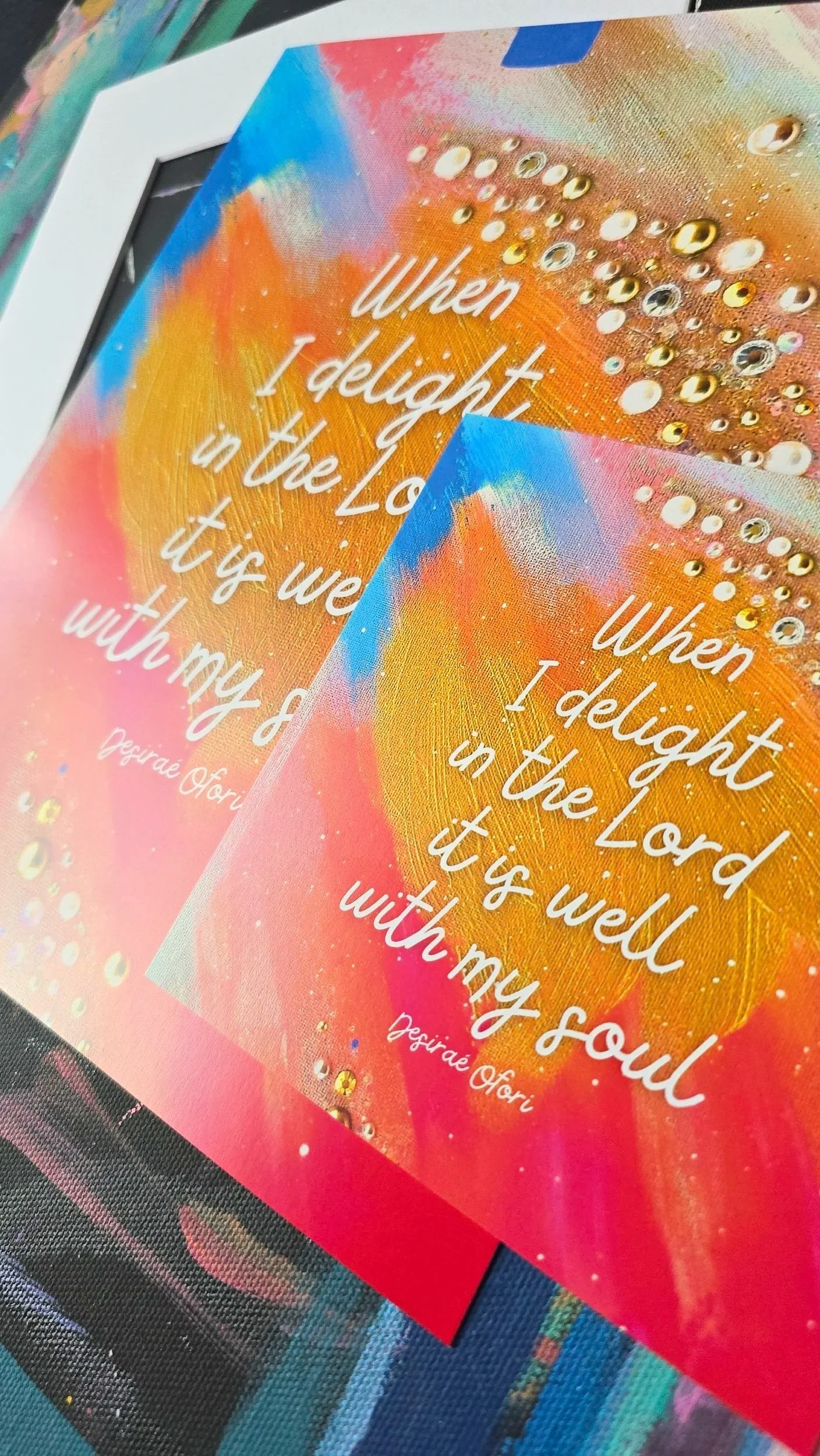 When I Delight in the Lord Inspirational Abstract Art Print by DeKelis Art Studio