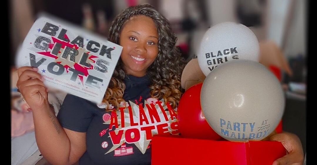 Posted @withregram &bull; @crave.trise Atlanta Did You Go Vote Today ?  @blackgirlsvote  @partyatthemailbox #partyatthemailbox #blackgirlsvote #civicga