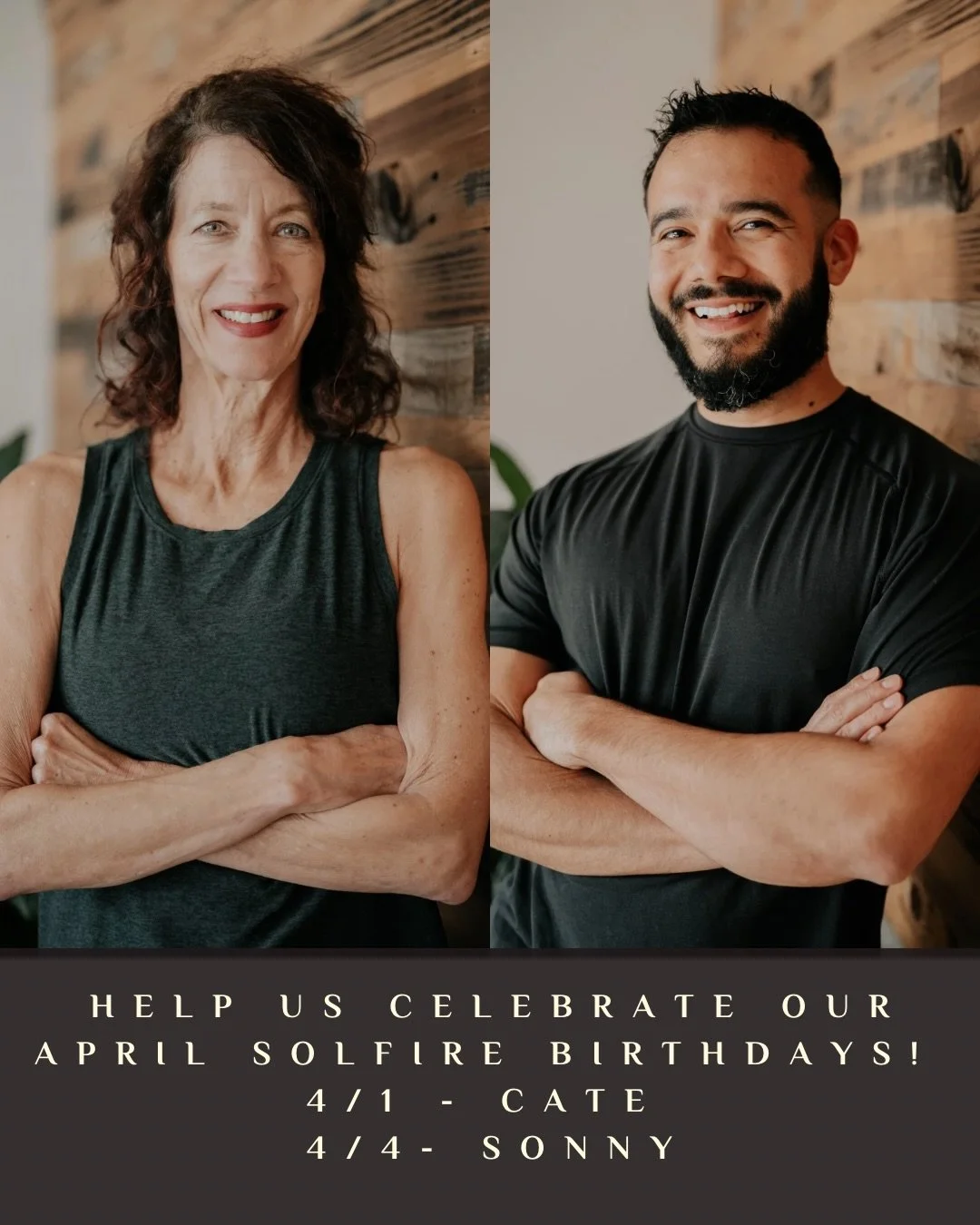 April is here💐 Help us wish the happiest of birthdays to two essential members of Solfire&rsquo;s community @catelewis67 &amp; @sonnyxjones 

Sign up for their classes using the link in our bio or on the Solfire Walla app! ✨