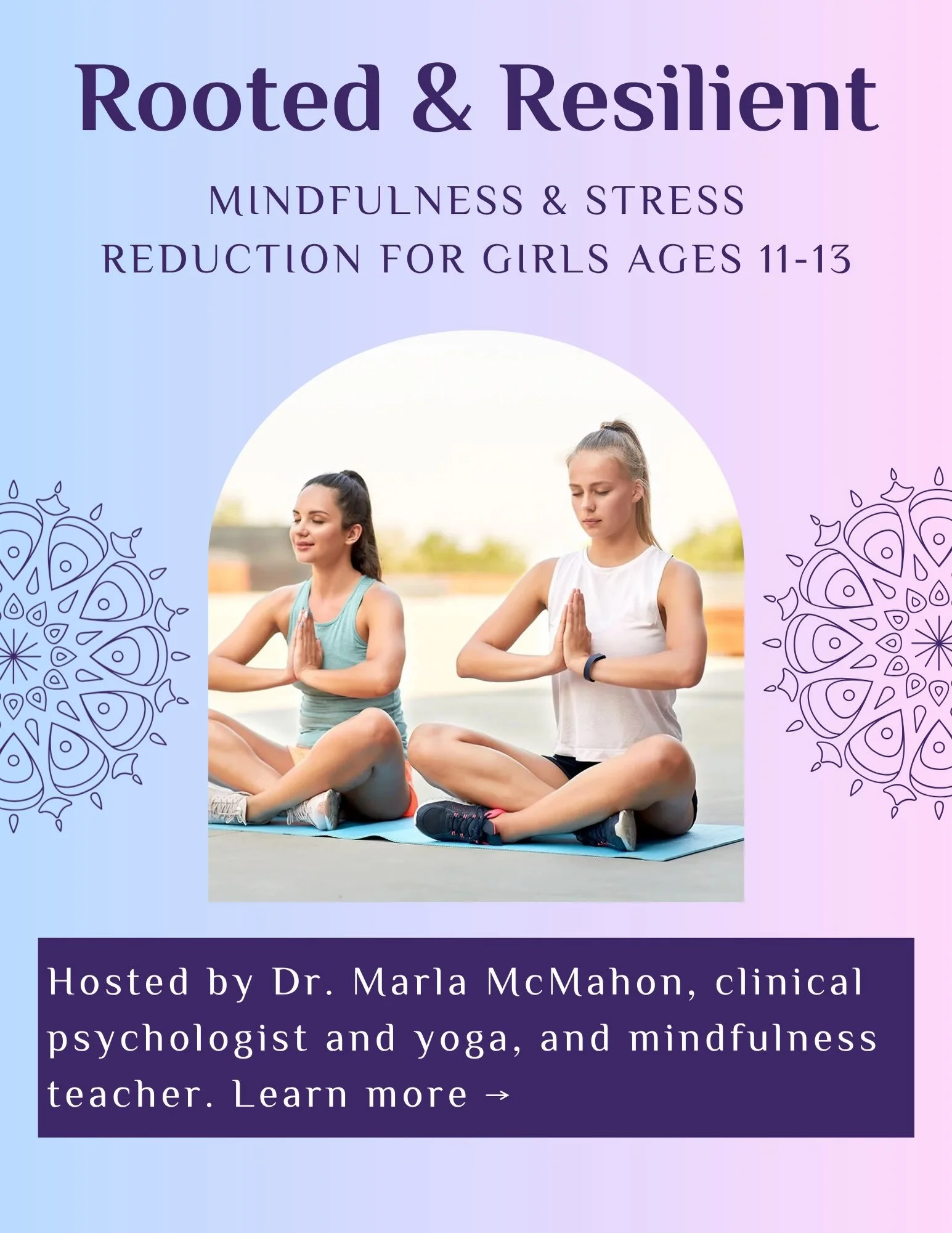We are so excited for this mindfulness and stress reduction workshop for girls 11-13! 💜

Led by the amazing clinical psychologist, yoga and mindfulness teachers @soundandsouljourney 

Sign up on our solfire walla app or at www.solfirejstreet.com