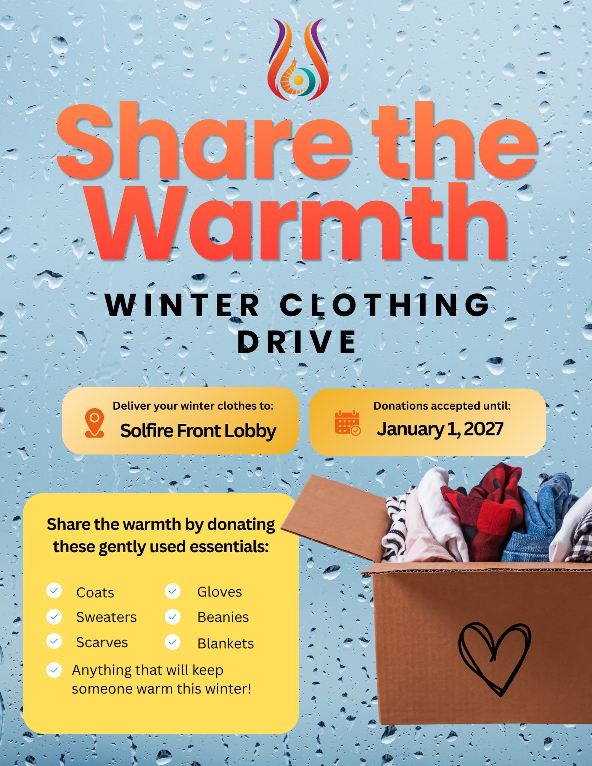 This Fall &amp; Winter, let&rsquo;s show up for our community ❤️

We are collecting gently used cold-weather essentials to help keep our neighbors warm throughout the winter.

All donations will be distributed directly to local organizations, Loaves 