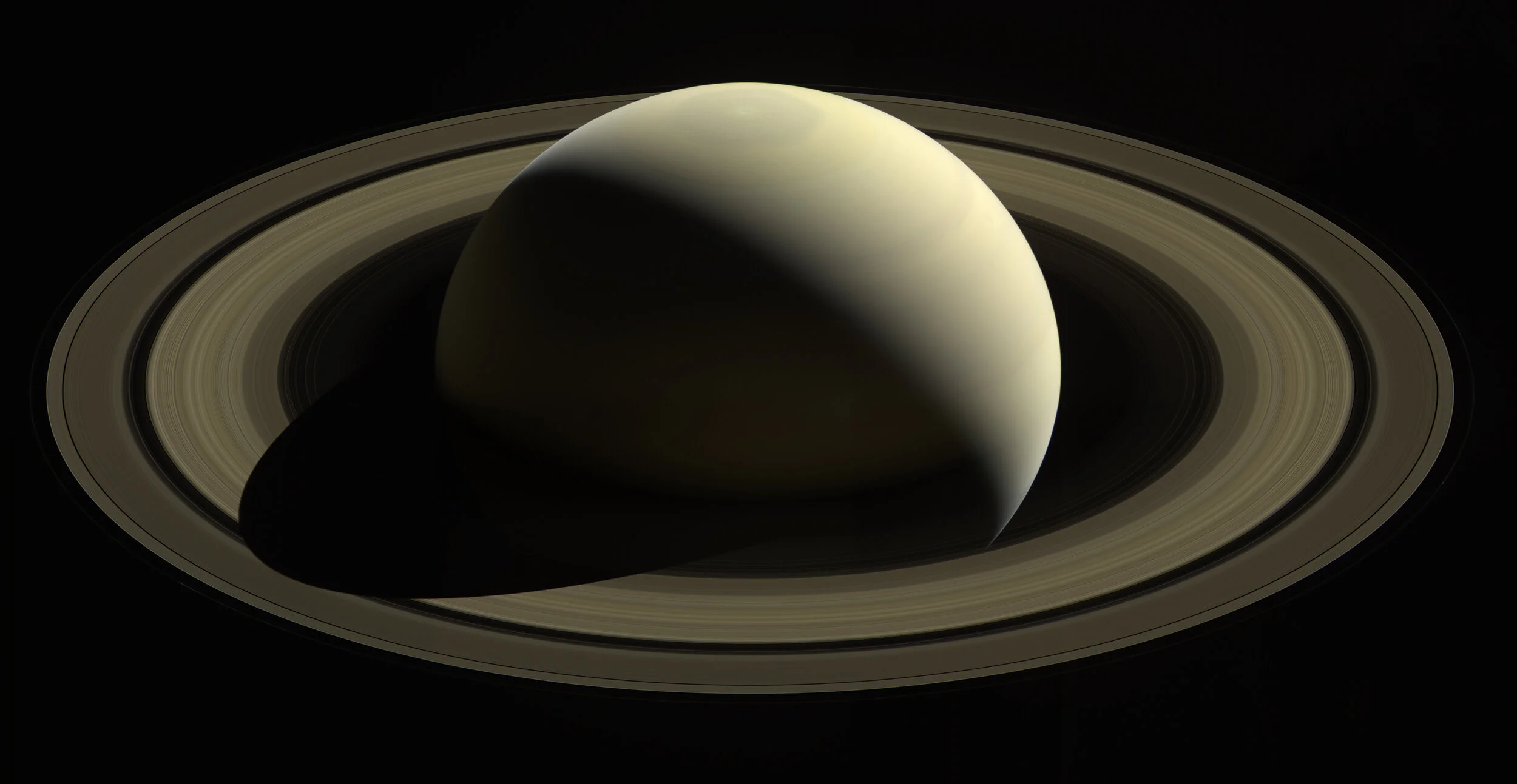 Cassini captured one of its last looks at Saturn and its main rings from a distance. The Saturn system has been Cassini's home for 13 years, but that journey is nearing its end.

This image is taken on Oct. 28, 2016 with the wide angle camera using r