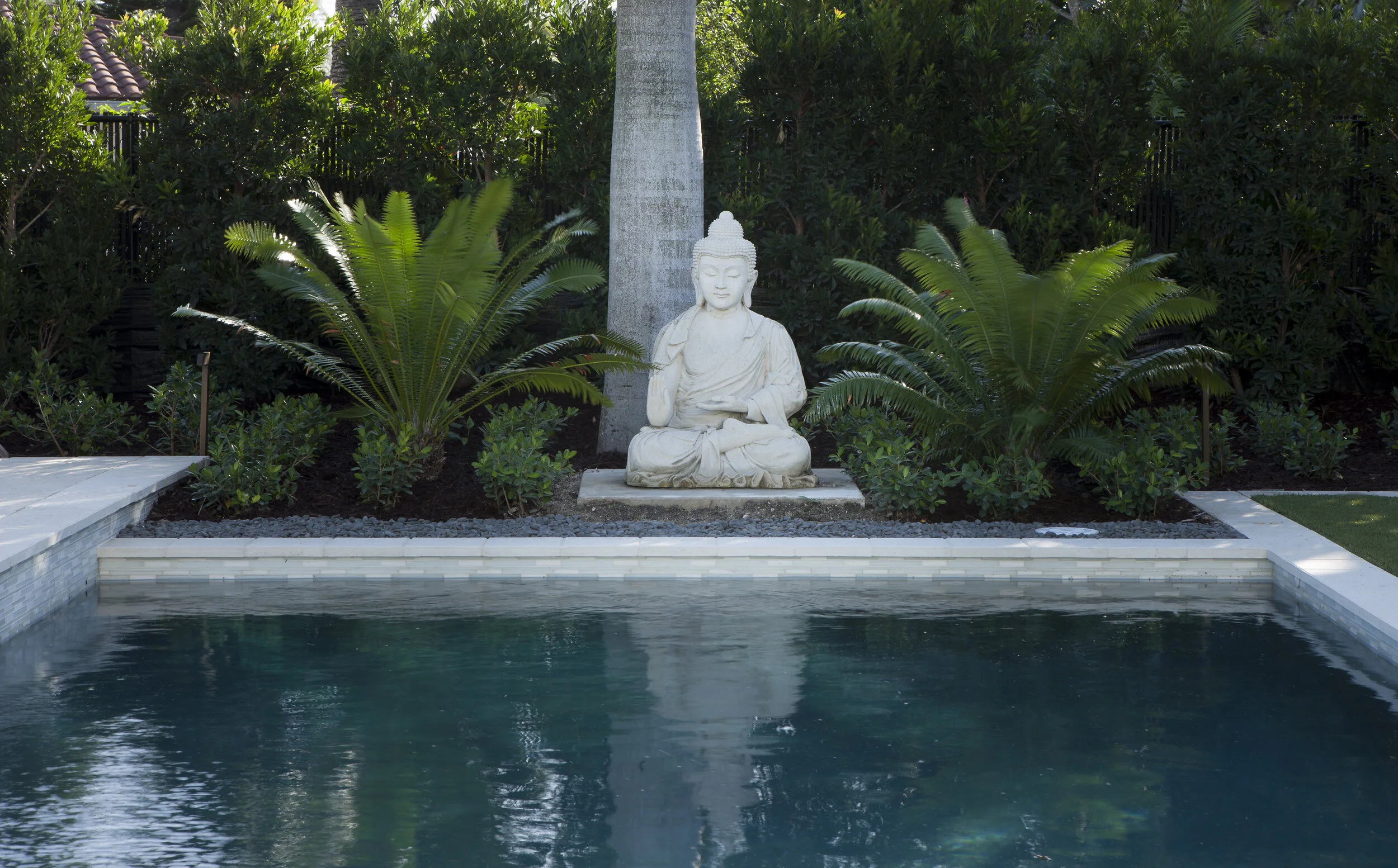 Harbor Beach custom luxury contemporary home with zen garden and pool