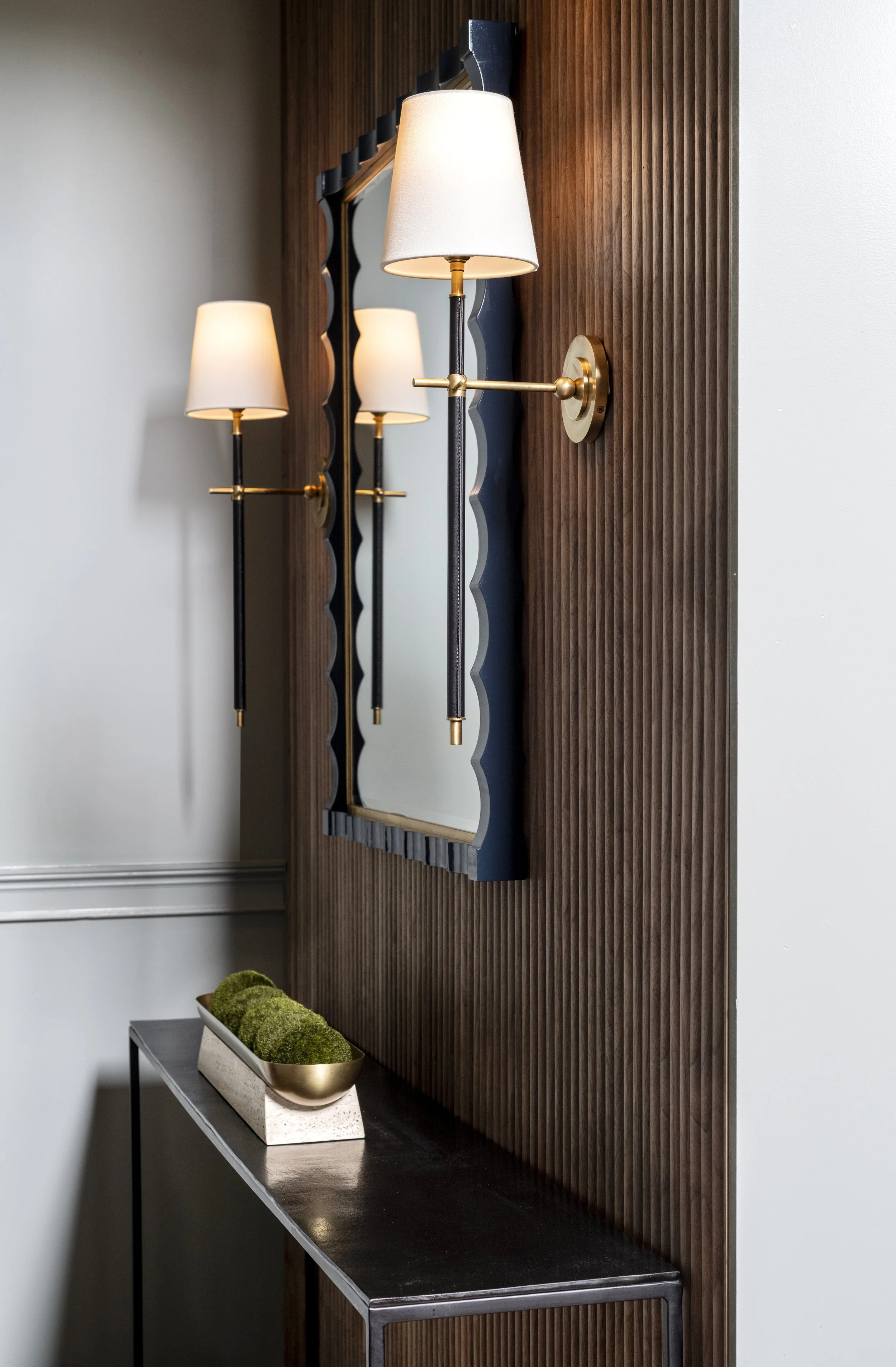 Sconces with wavy mirror