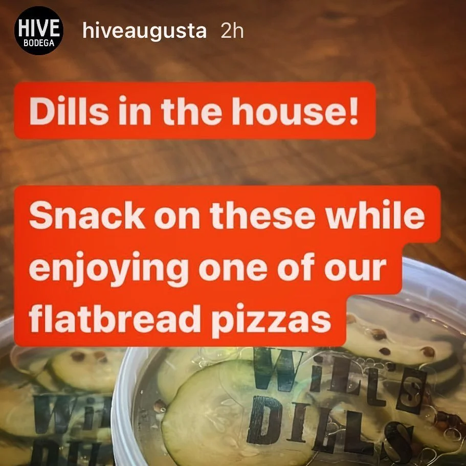 The Dills have landed at @hiveaugusta! #accidentallyveganpickles