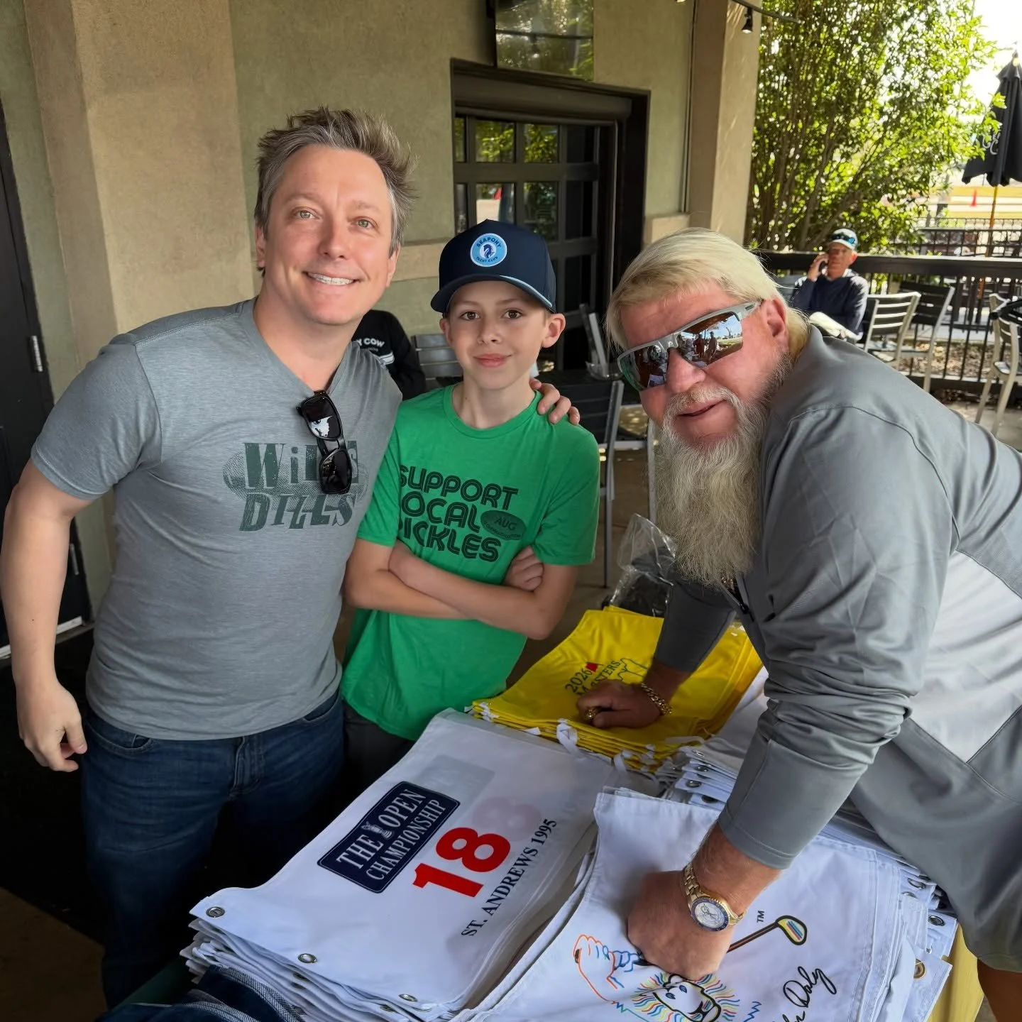 Had the privilege of bringing some pickles and pimento cheese to a legend this morning. #mastersweek #johndaly #pickles