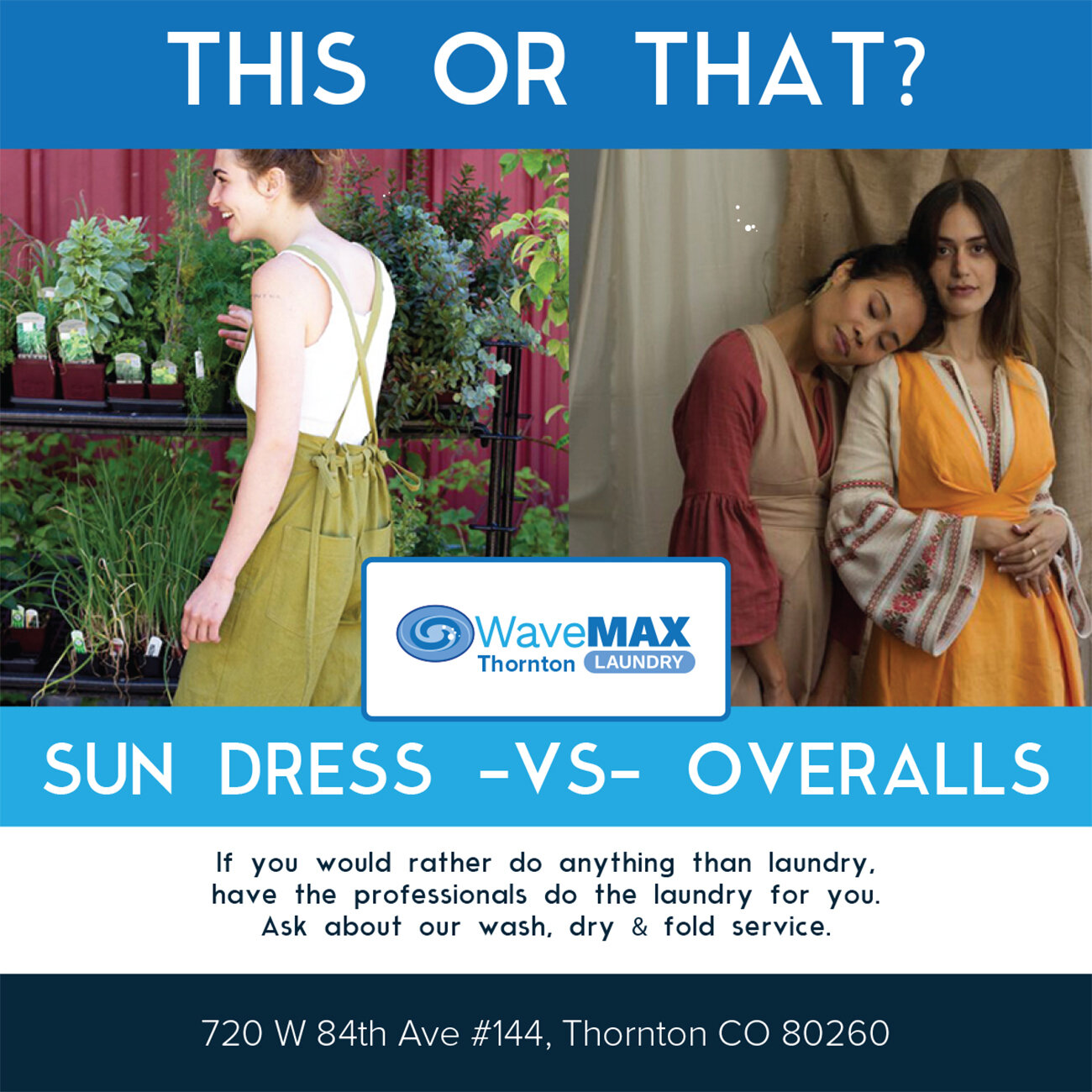 Sundress or Overalls? Whatever is your favorite, we will wash them with the utmost care. Free up some time without leaving your home, use our pickup and delivery service. We will pick up, wash, dry, fold and deliver your laundry for as little as $1.8