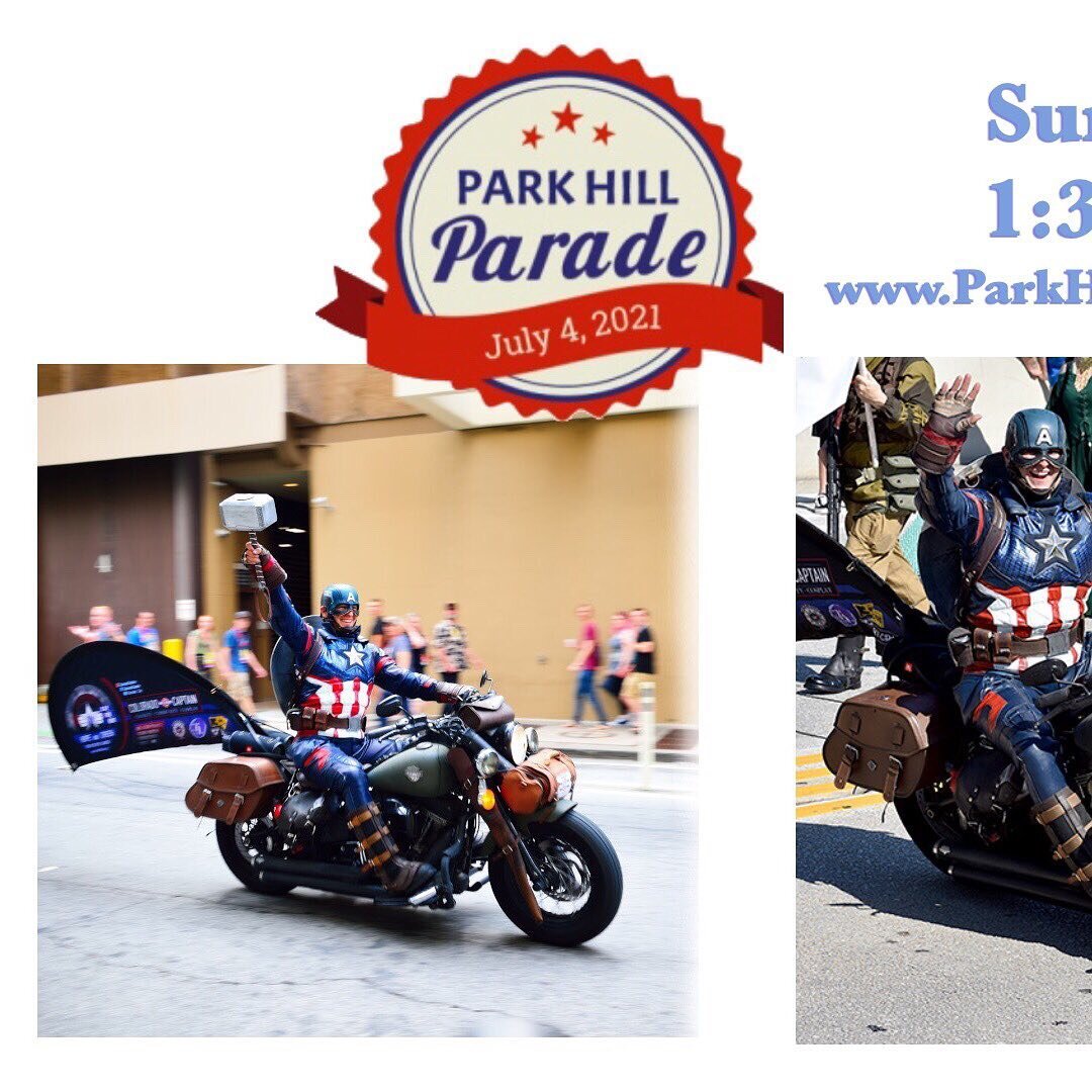 Join Colorado Captain at the @parkhillparade  2021! 🇺🇸🎉Returning for its 11th year at 1:30 p.m. on Sunday, July 4! Denver's largest Independence Day march will be filled with new groups and returning favorites, marching along 23rd Ave. from Dexter