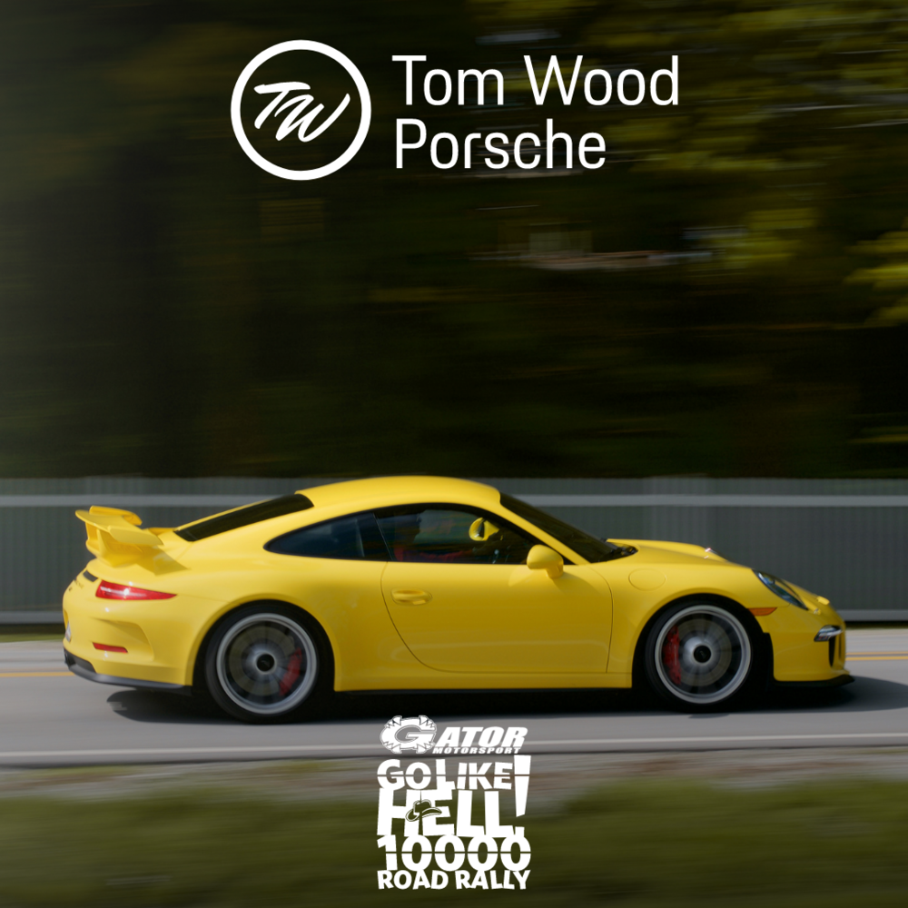 TOM WOOD PORSCHE joins GO LIKE HELL! 10000 as Run Group Sponsor