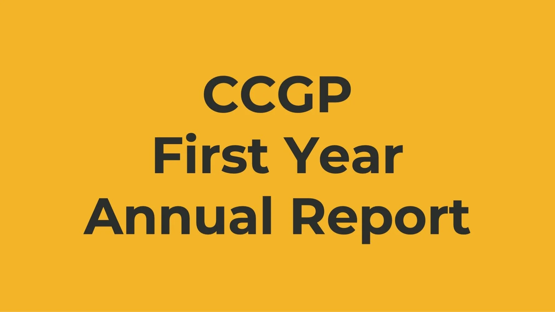 CCGP First Year Annual Report