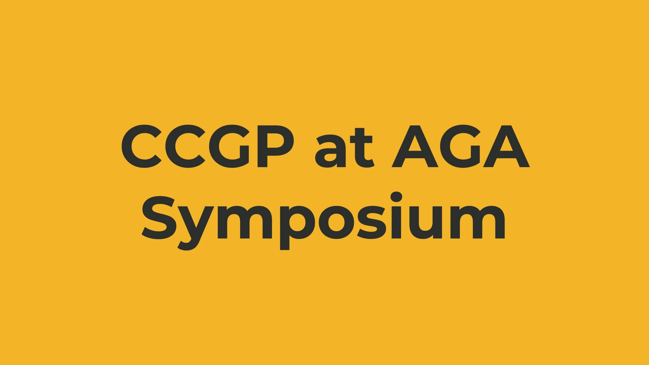 CCGP at AGA Symposium