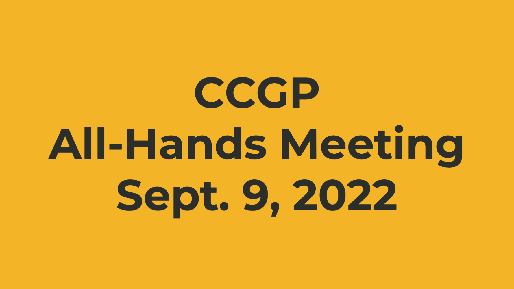 CCGP All-Hands Meeting 2022