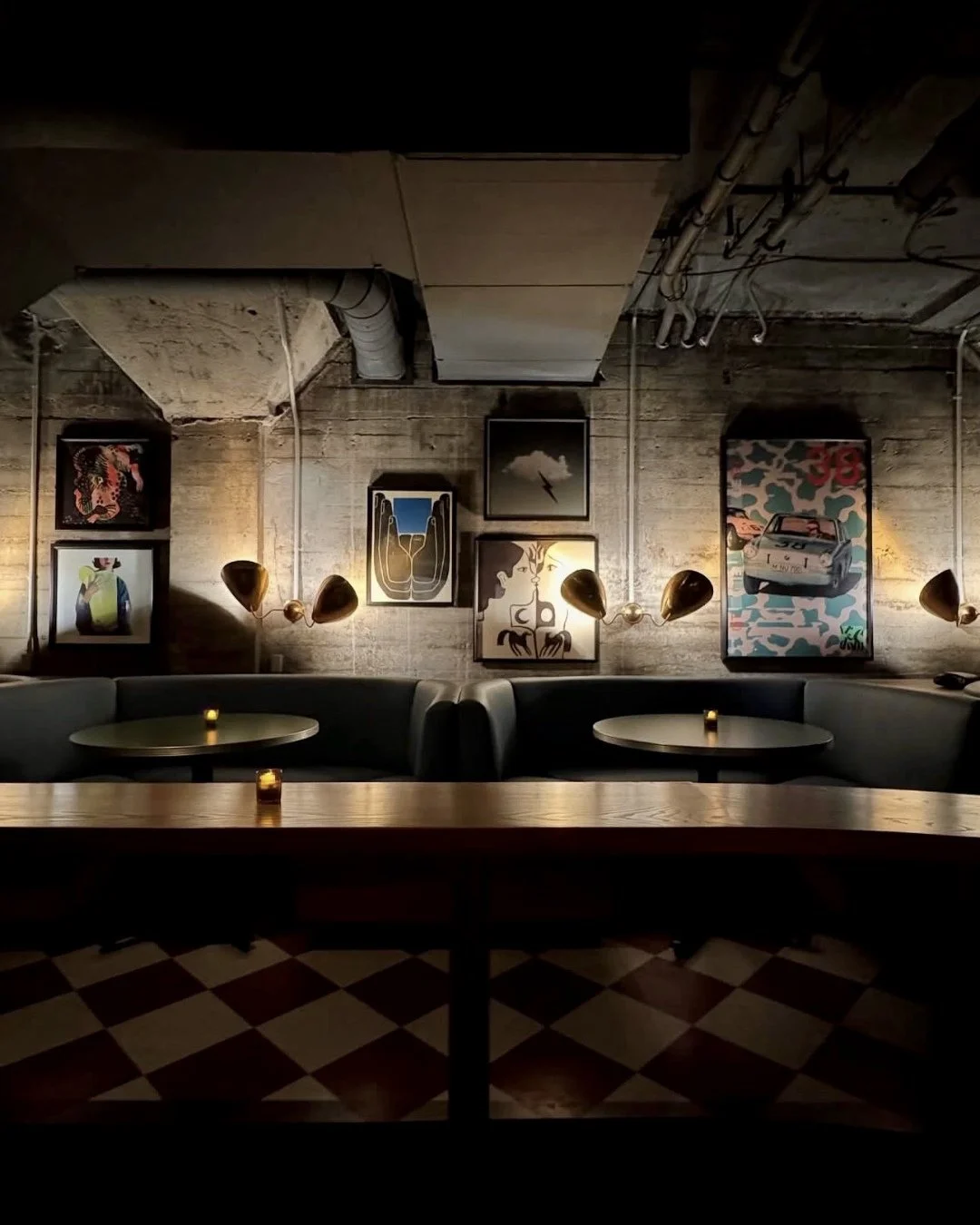 Heading into the weekend @closecompanybar ⁠
⁠
Checkerboard floors, low lighting, and booths made for &ldquo;just one more.&rdquo;⁠
⁠
We designed the architecture and interiors to feel a little moody, a little nostalgic, and very ready for the weekend