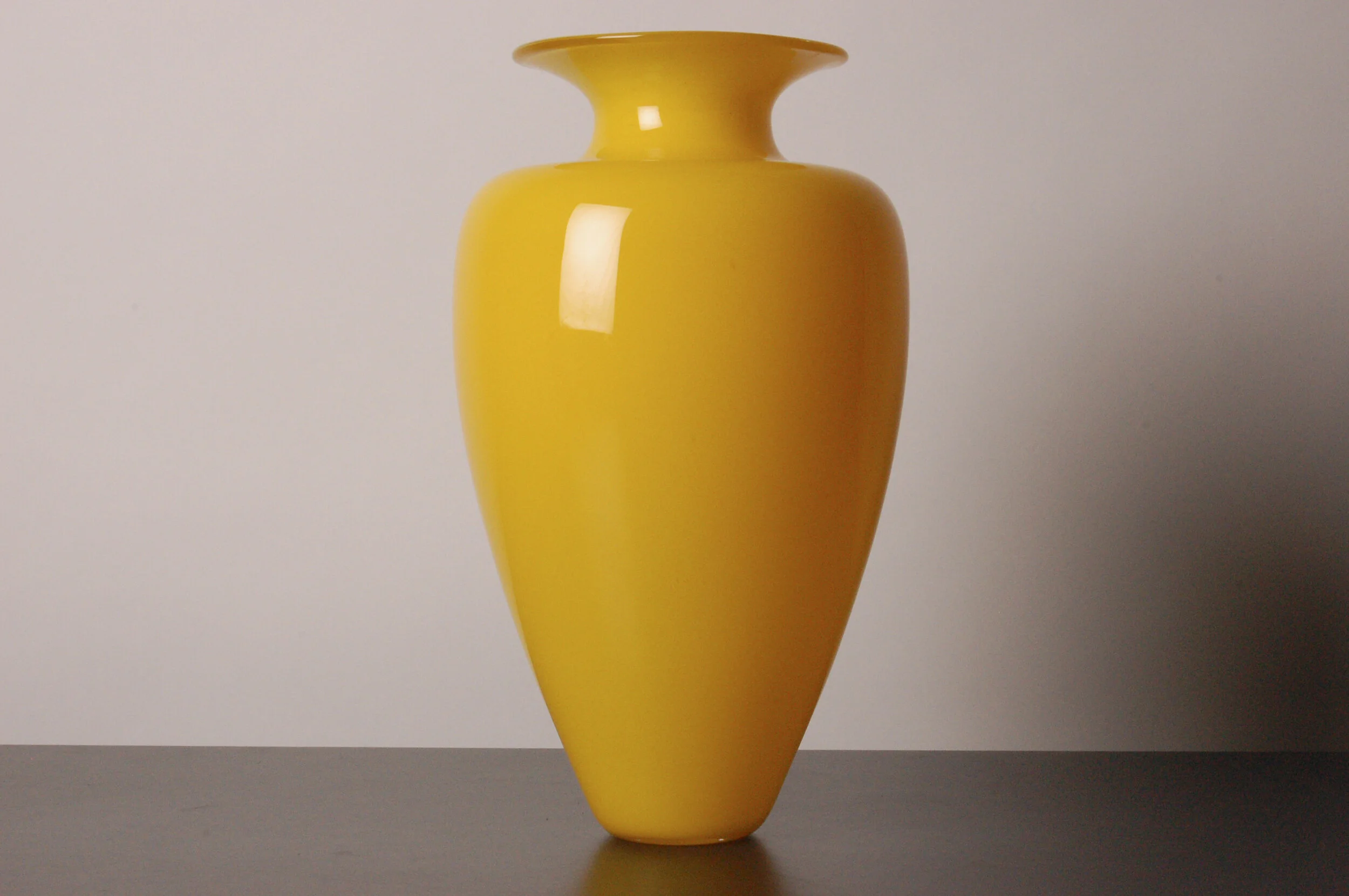Crown Yellow vase. (12”x4.5”) 2000