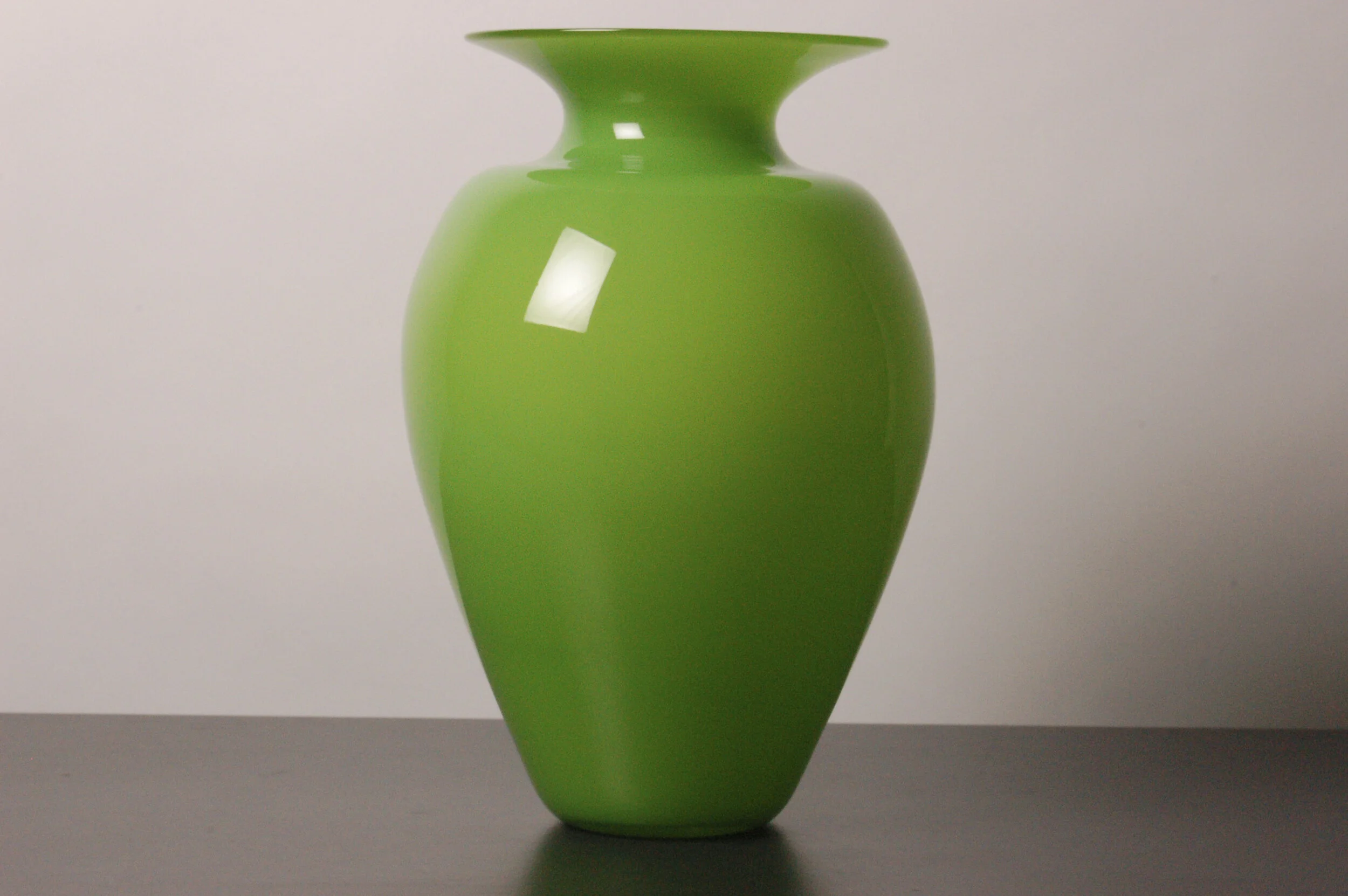 Chartreuse green vase. (13”x7”) 2006