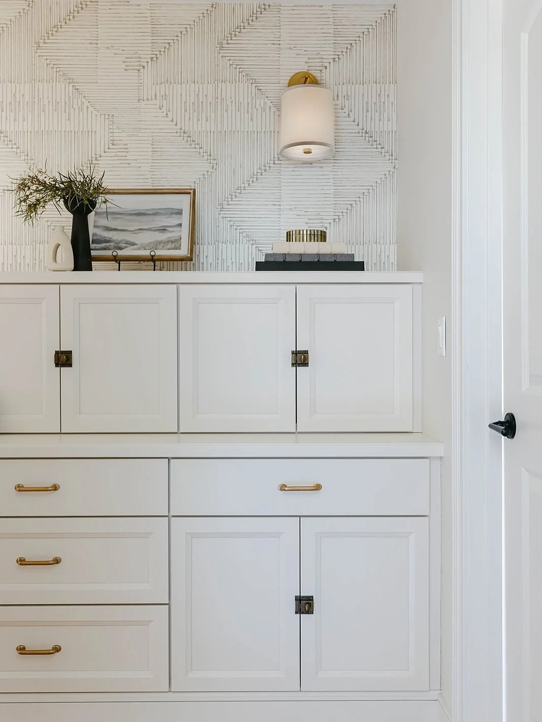 Don&rsquo;t let the opportunity for small moments to pass you by. This &ldquo;normal&rdquo; old hall closet was transformed into a functional storage space in this hallway, that also serves as a beautiful moment before entering the primary bedroom su