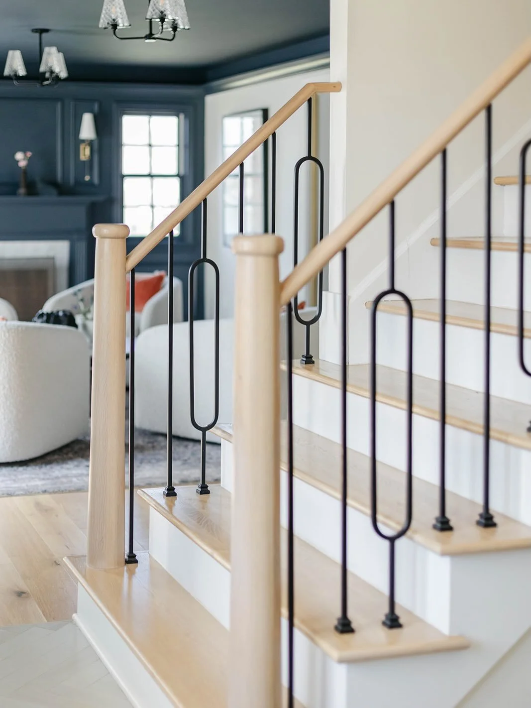 I had a question about this staircase today, so I thought I would post some before and after shots of this beautiful entryway. 

This is why I love renovations so much. It&rsquo;s the transformation that makes everything worth it. 

Designed by us @s