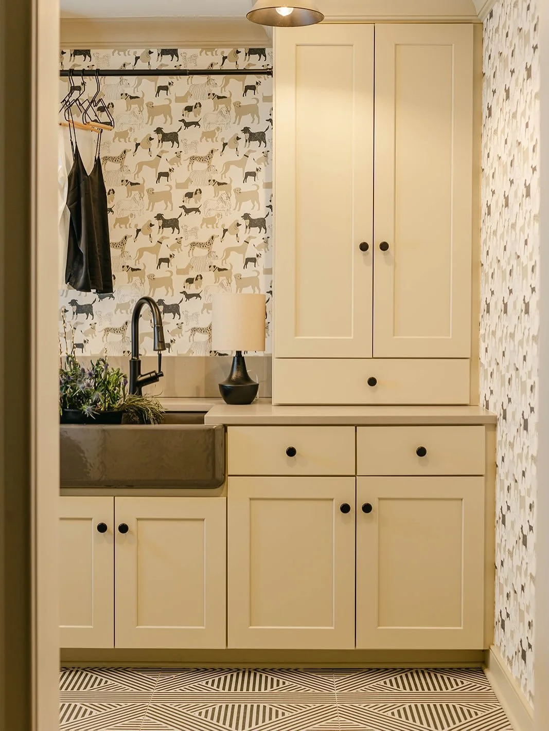One home and so many ✨moments✨

1. Laundry Room with playful patterns on the floor and walls. 

2. Kids Bathroom with repeating circles and pops of yellow and gold to oppose the blues. 

3. Making hallways with personality. We said goodbye to a basic